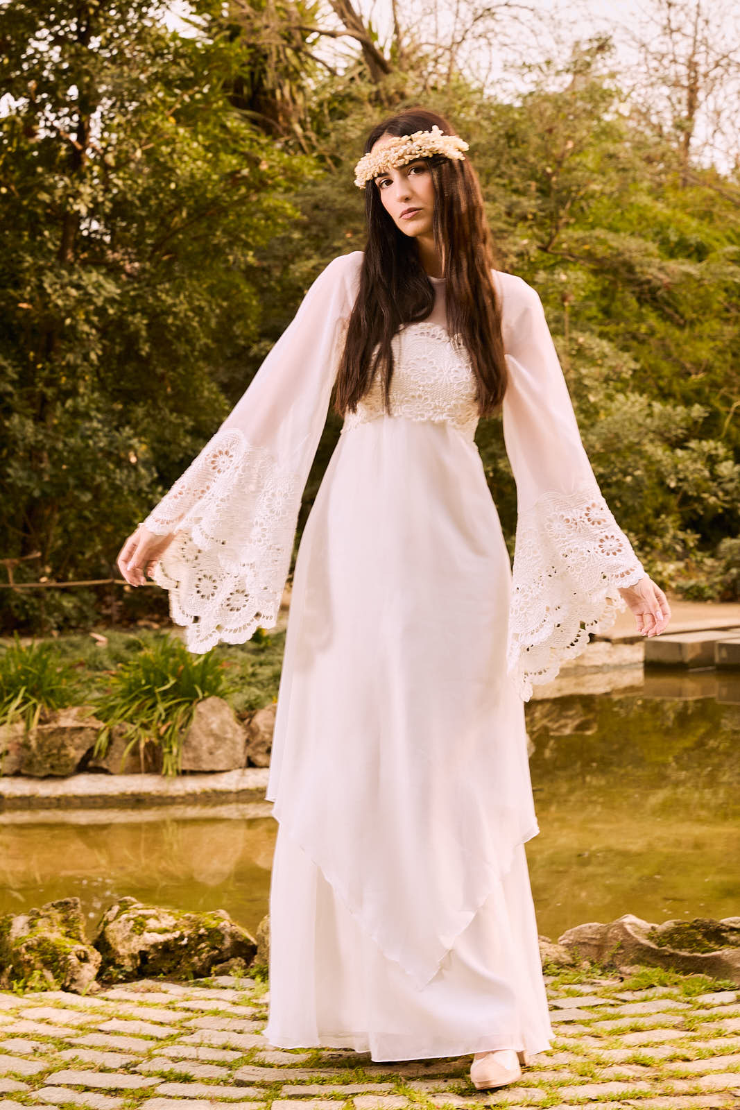 Vestido novia vintage boho años 80
