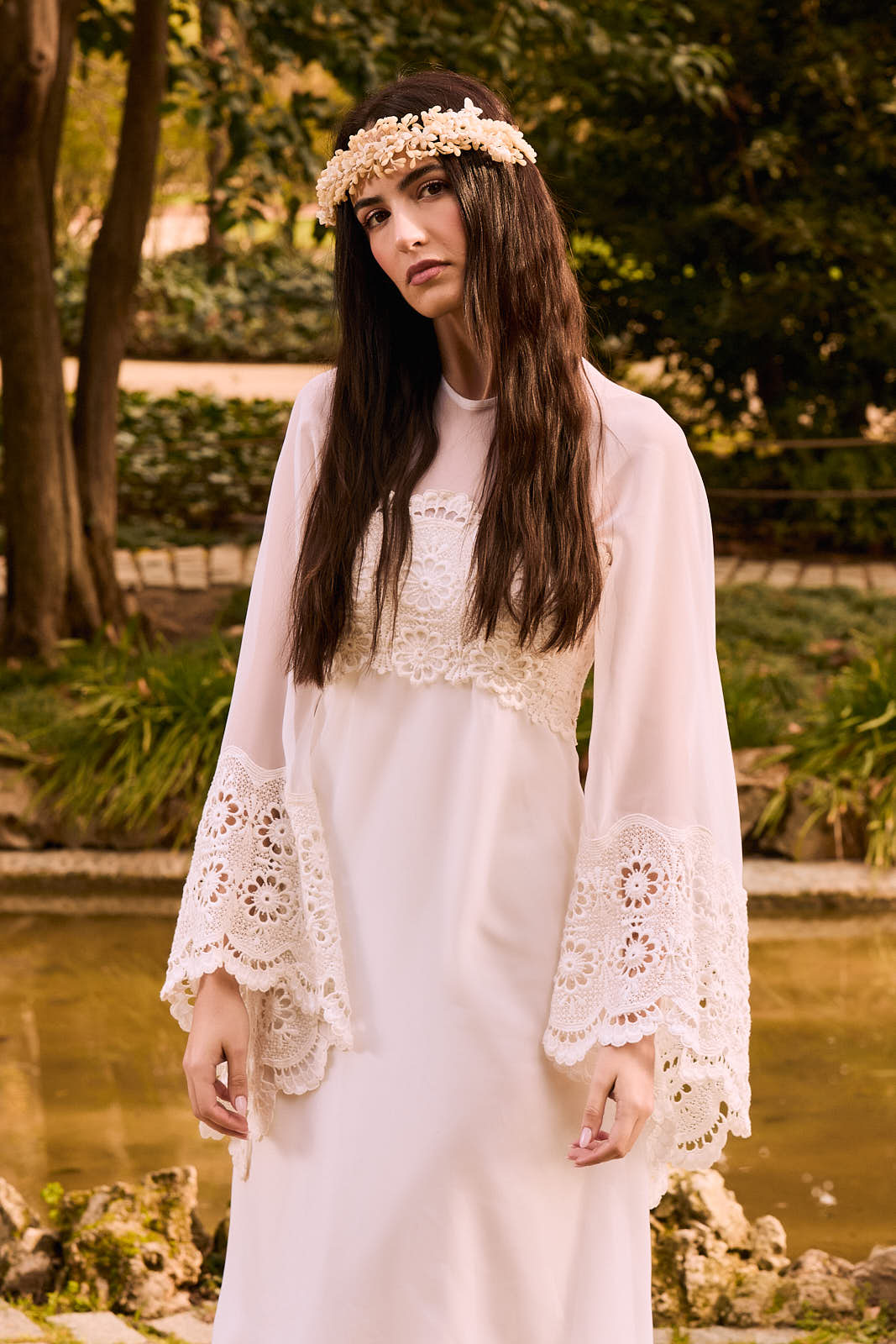 Vestido novia vintage boho años 80