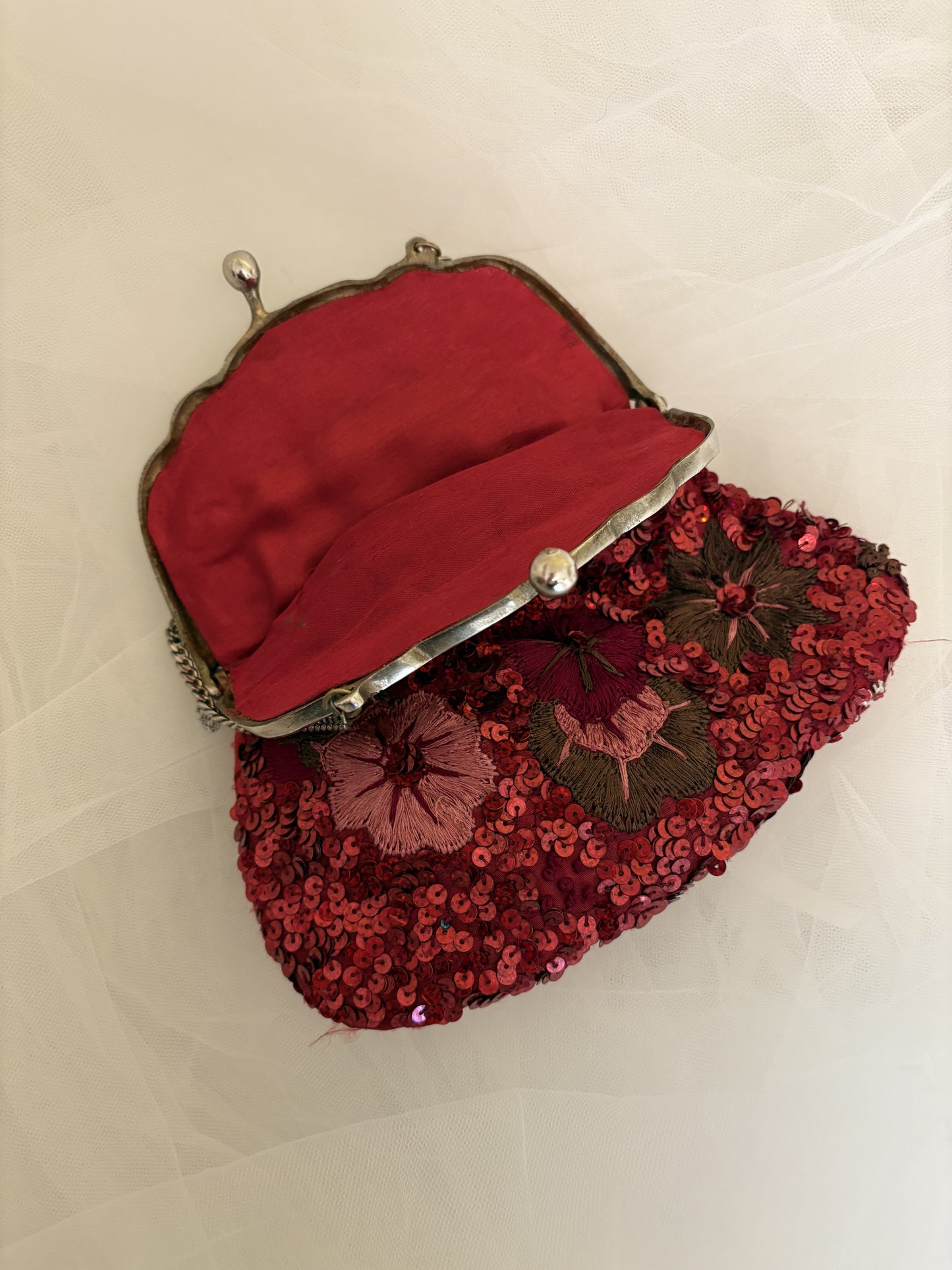 Bolso rojo abalorios años 90