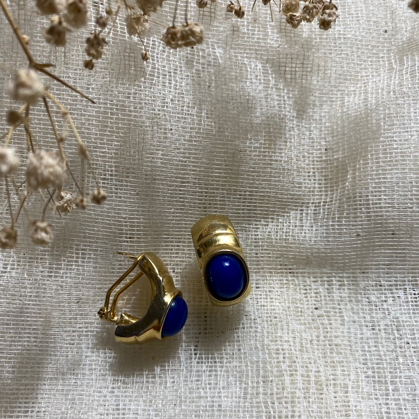 Pendientes vintage Azul Cobalto