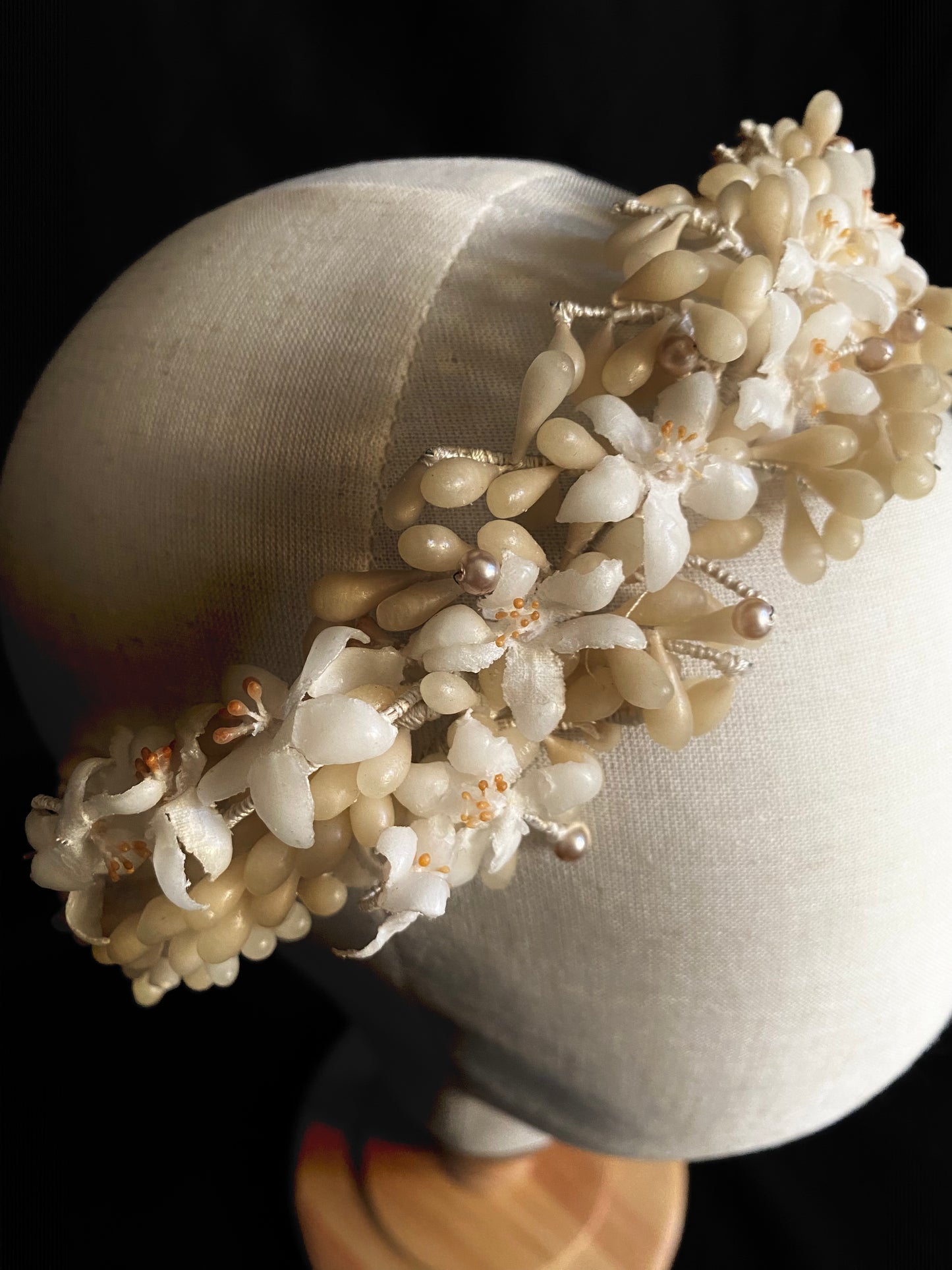 Diadema vintage novia flores azahar