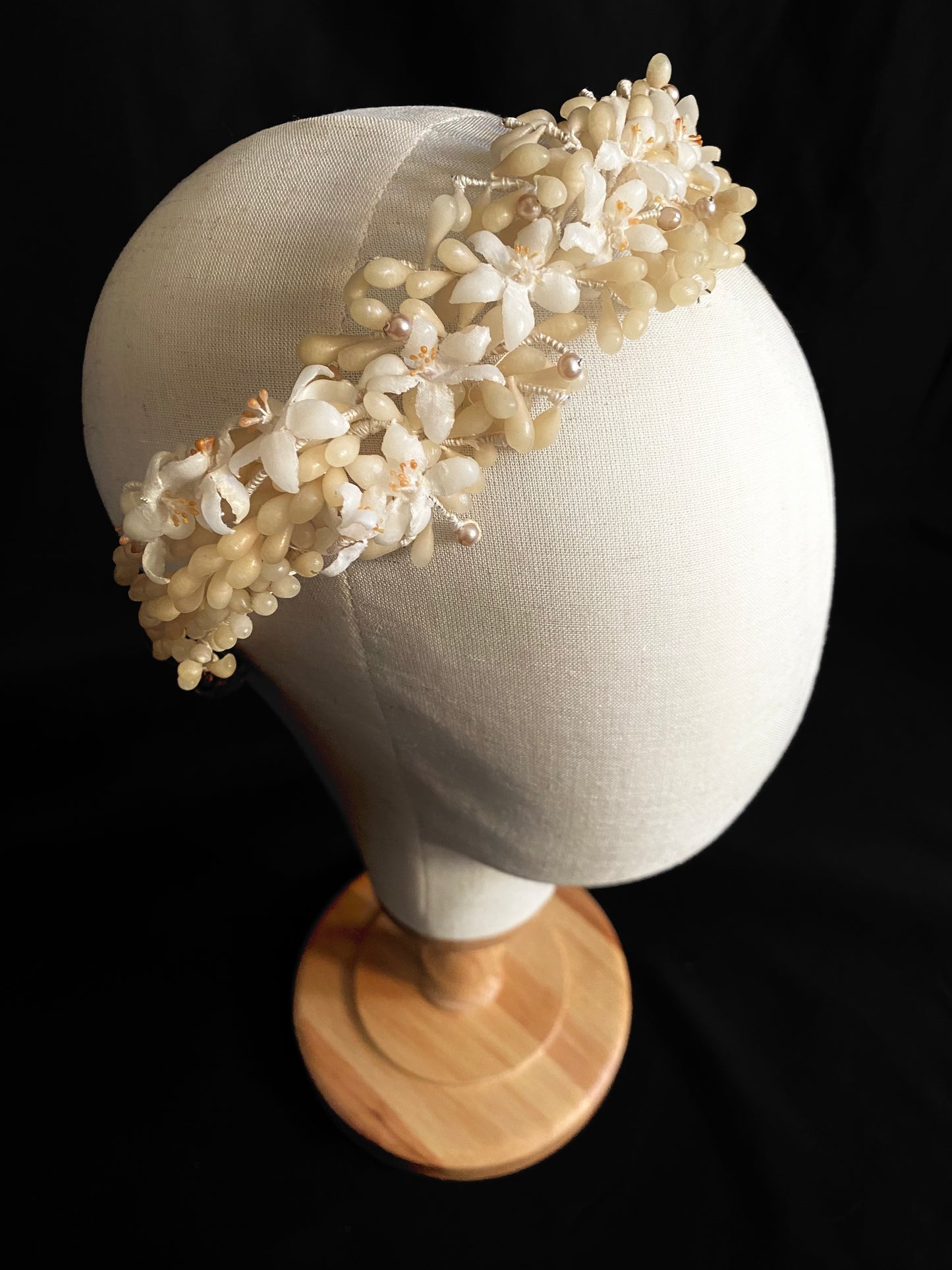 Diadema vintage novia flores azahar
