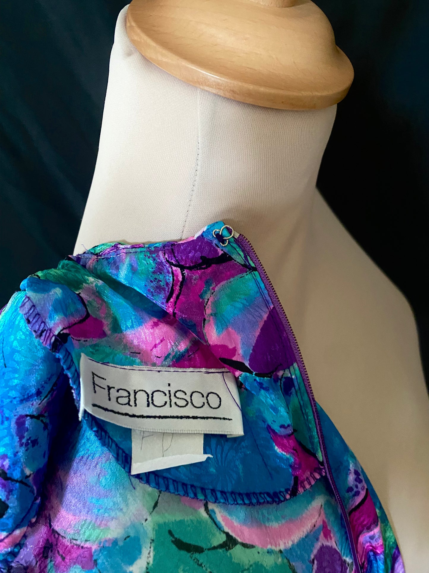 80s multicoloured floral dress
