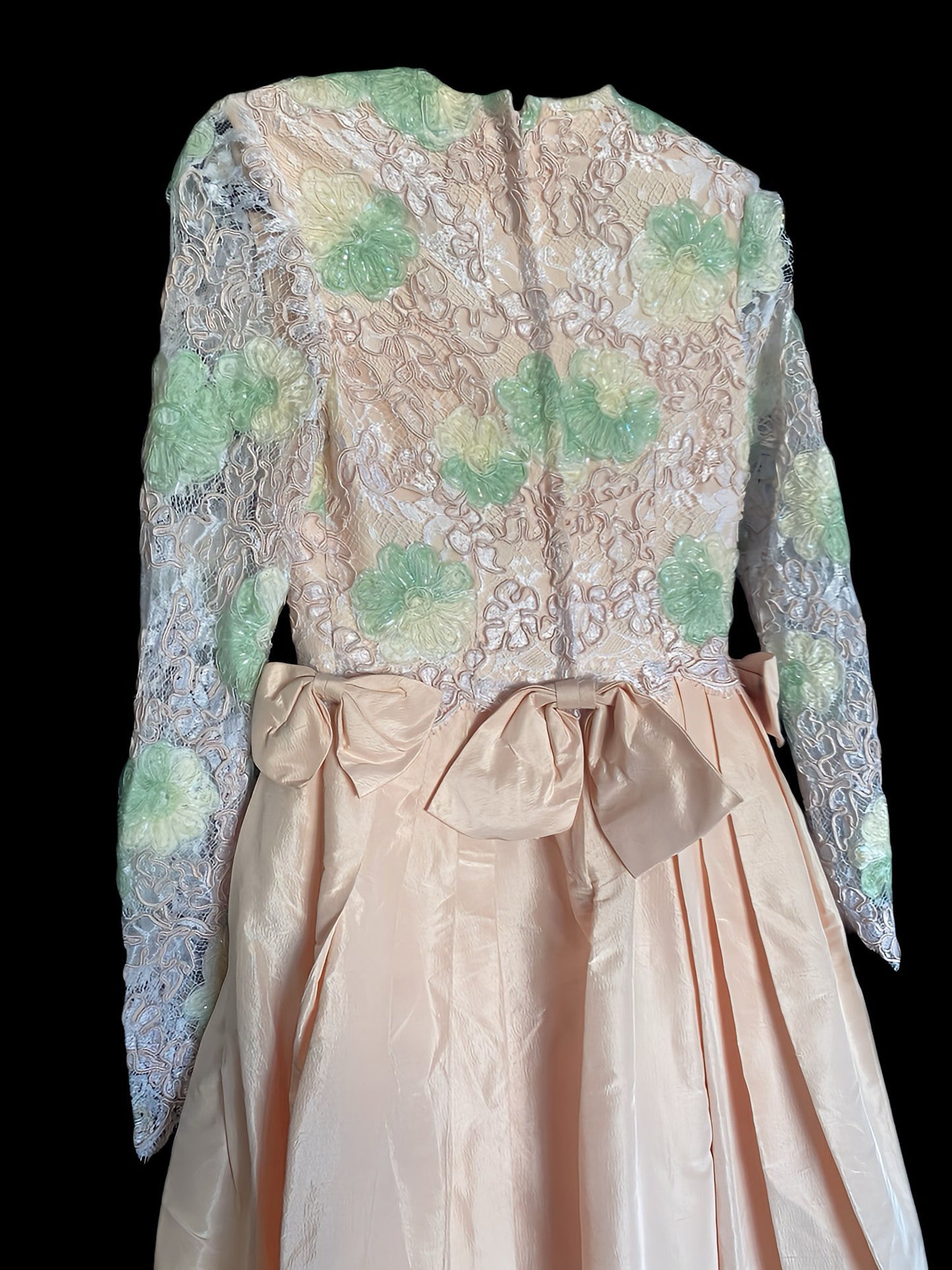 Vestido de Fiesta Vintage con lazos y pedrería, años 90