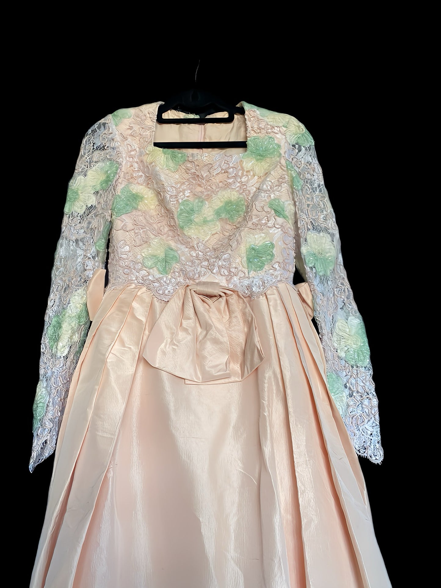 Vestido de Fiesta Vintage con lazos y pedrería, años 90
