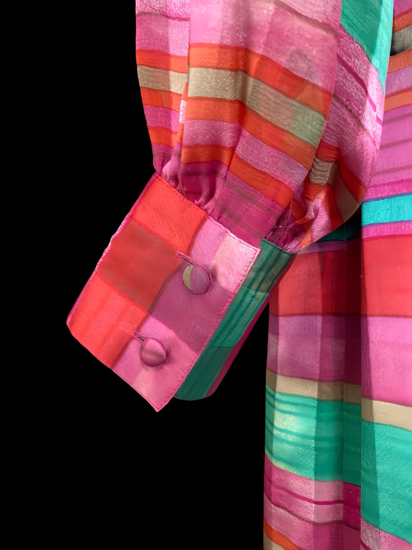 Vestido seda rayas de colores años 80