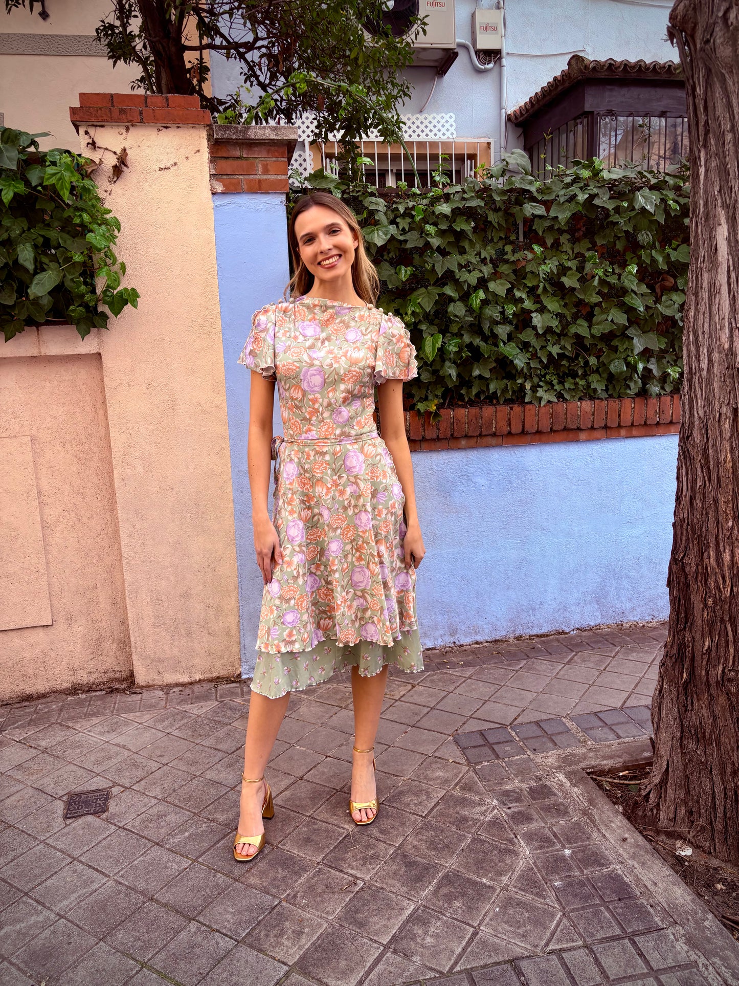 Vintage floral dress from the 60s