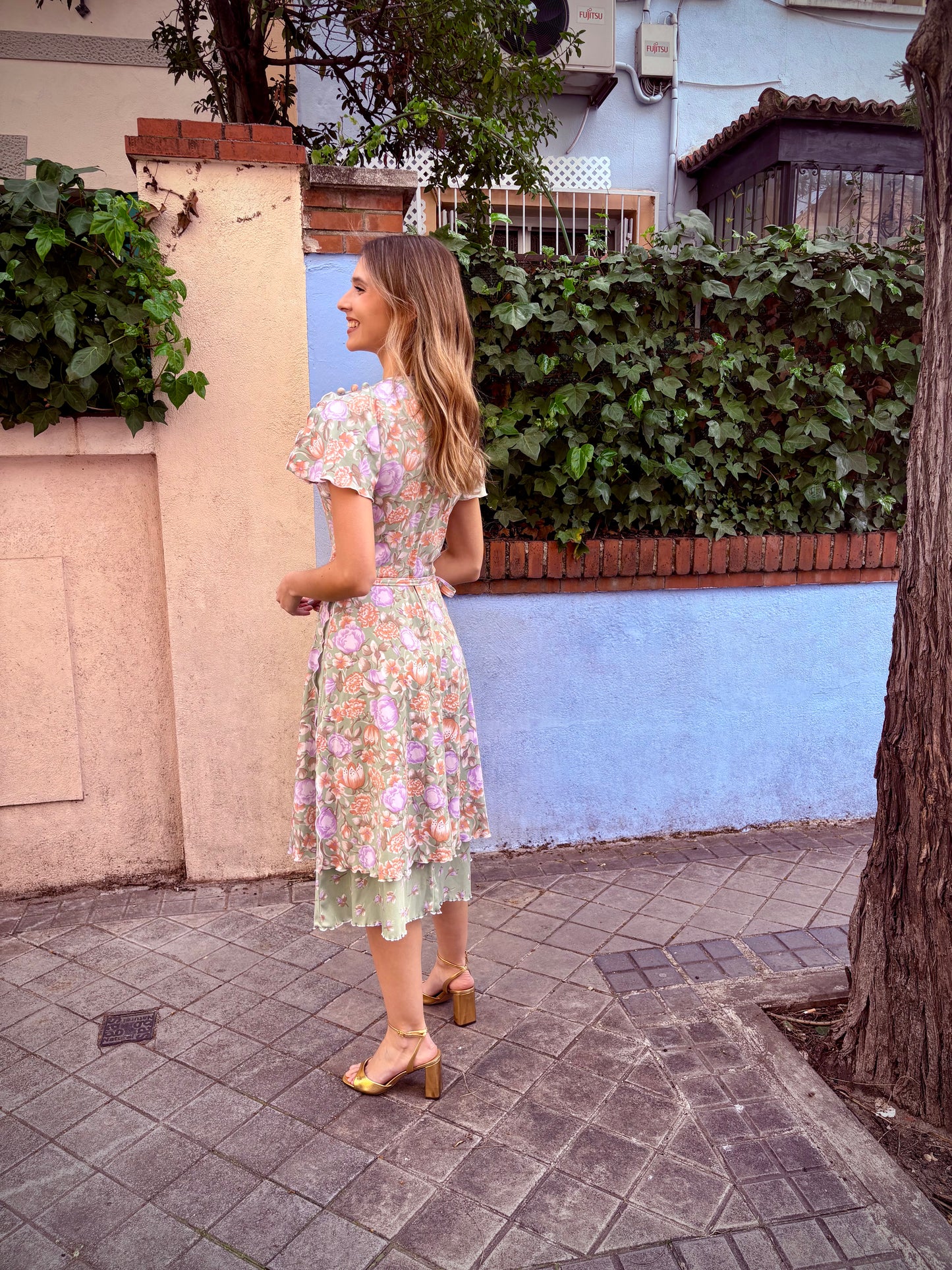 Vintage floral dress from the 60s