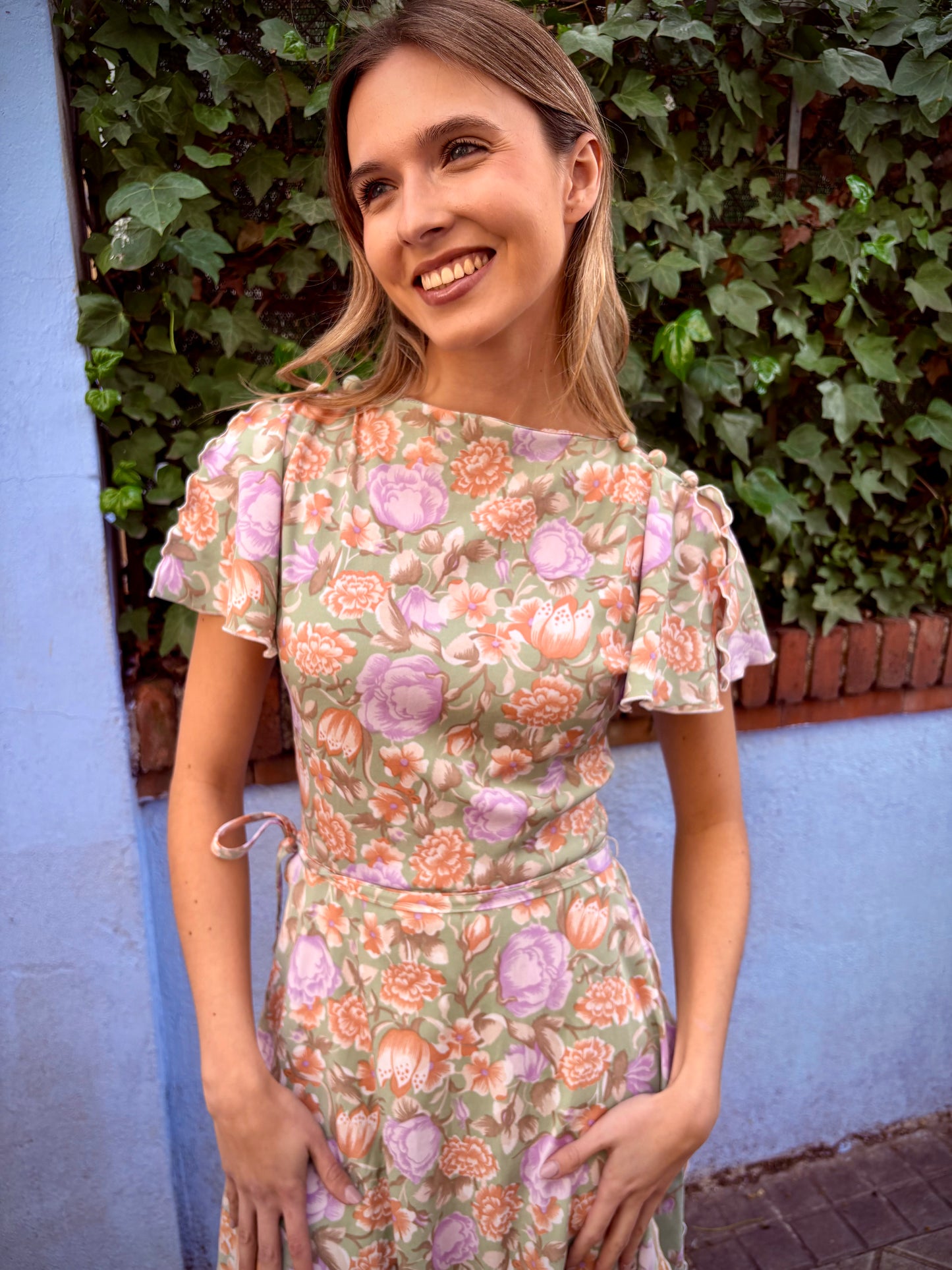 Vintage floral dress from the 60s