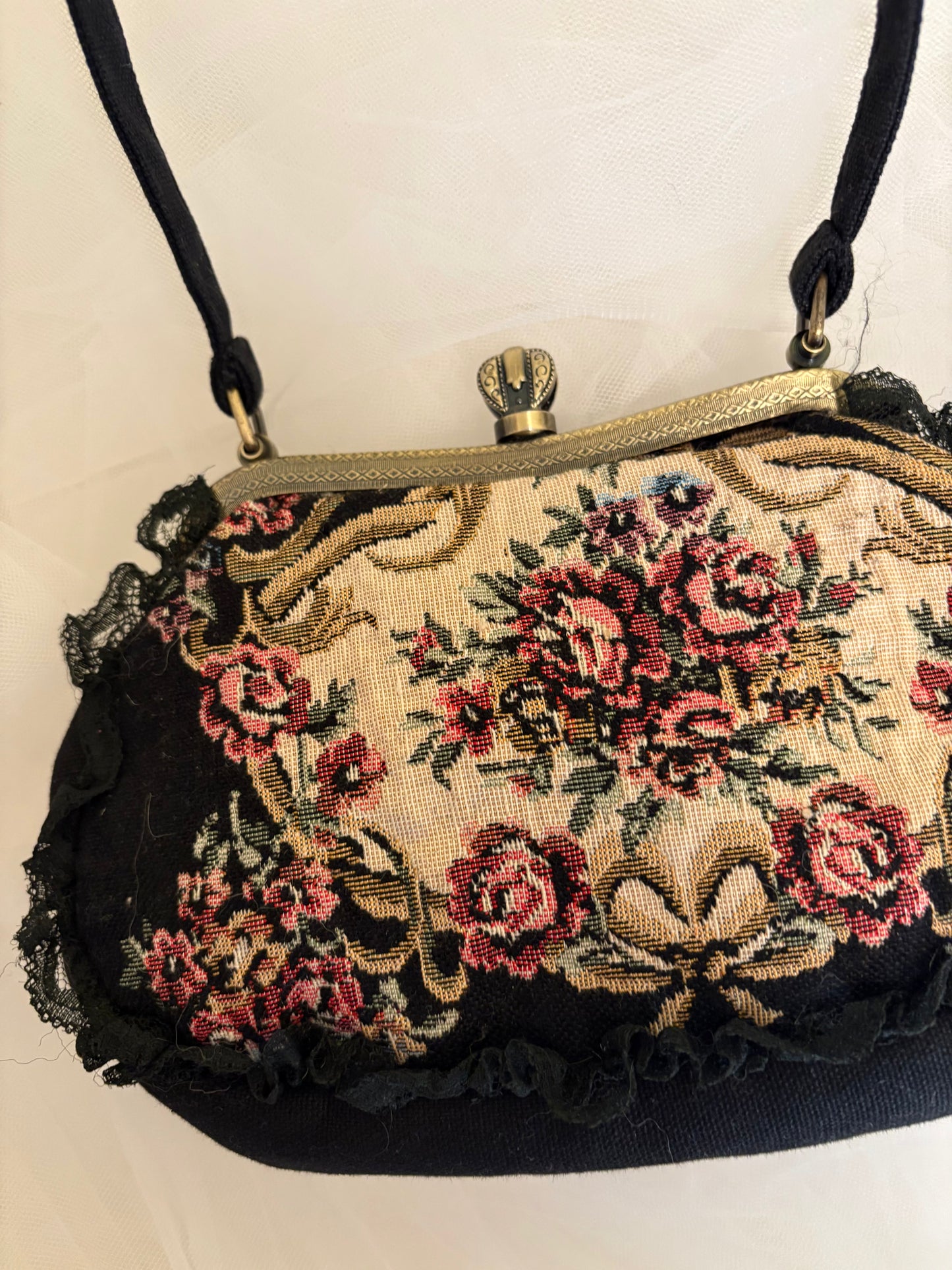 Bolso vintage de tela de tapicería
