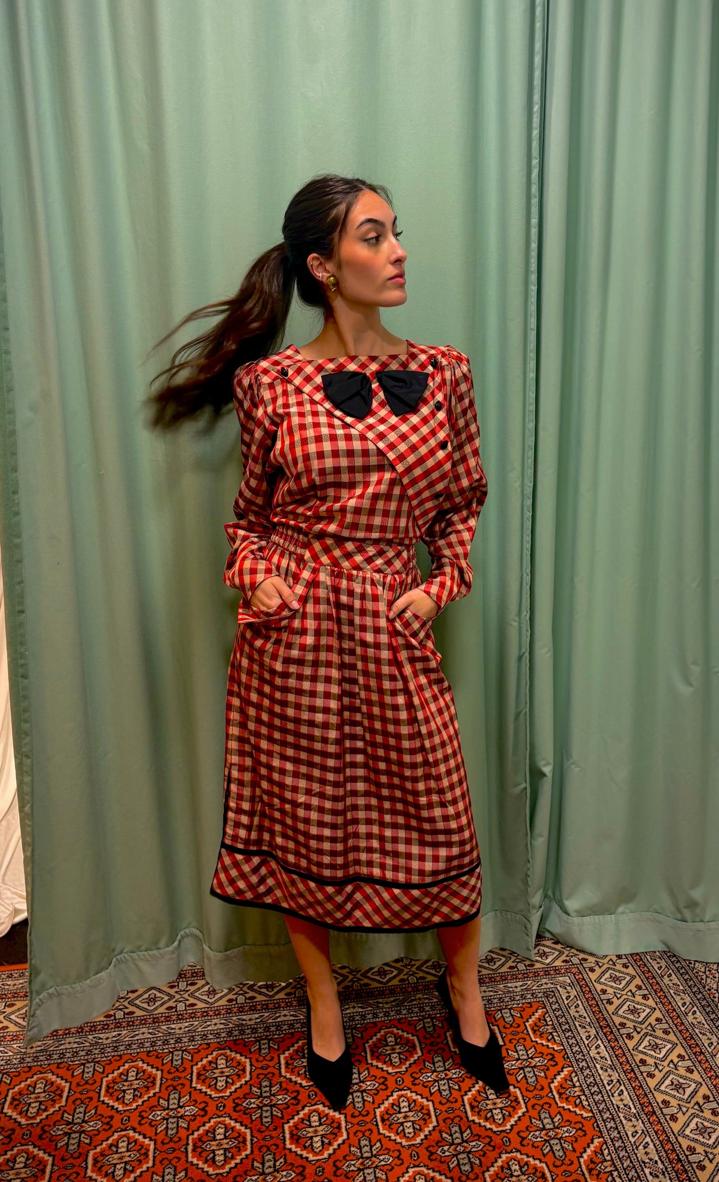70s plaid dress