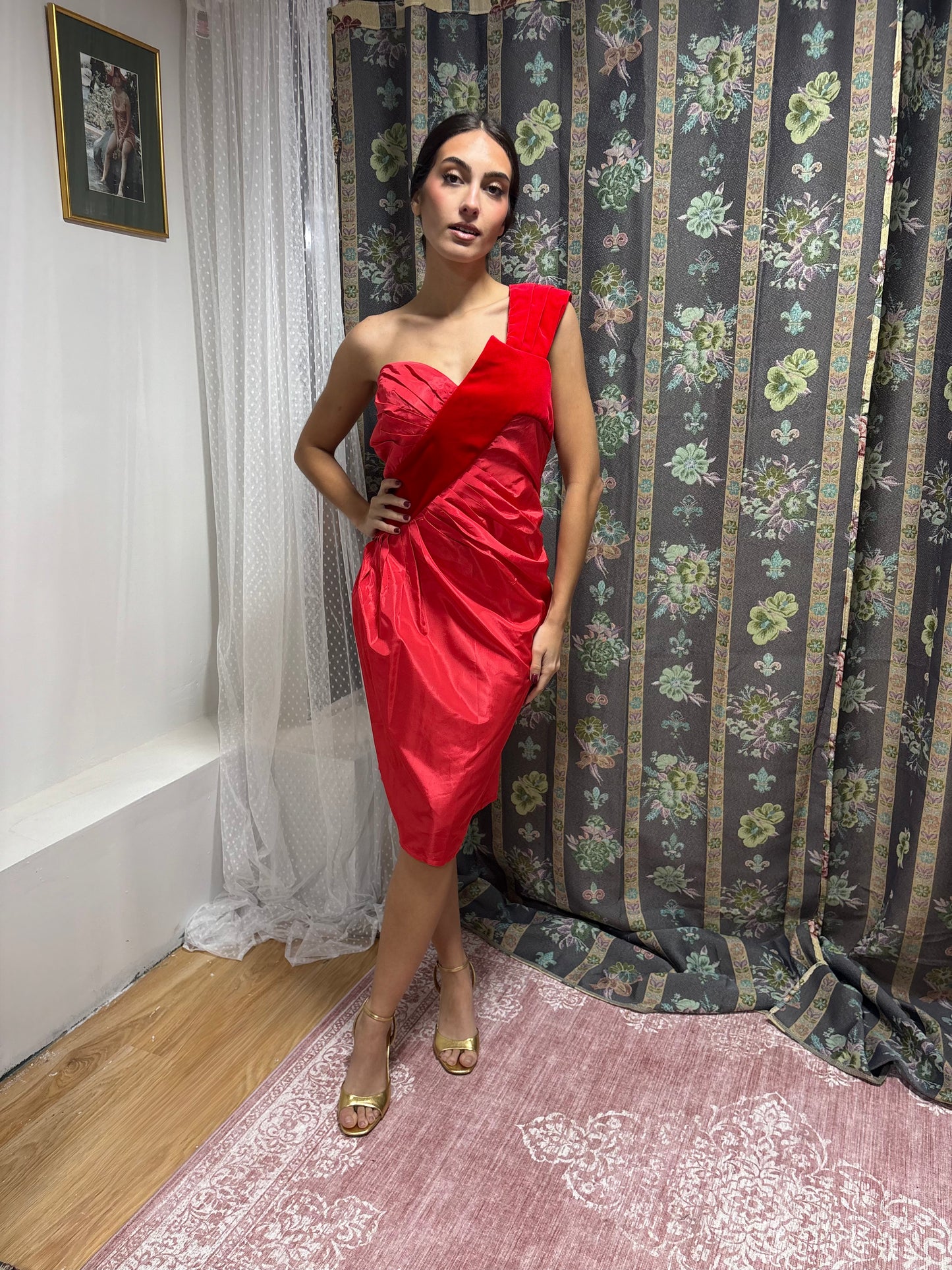 vestido vintage rojo