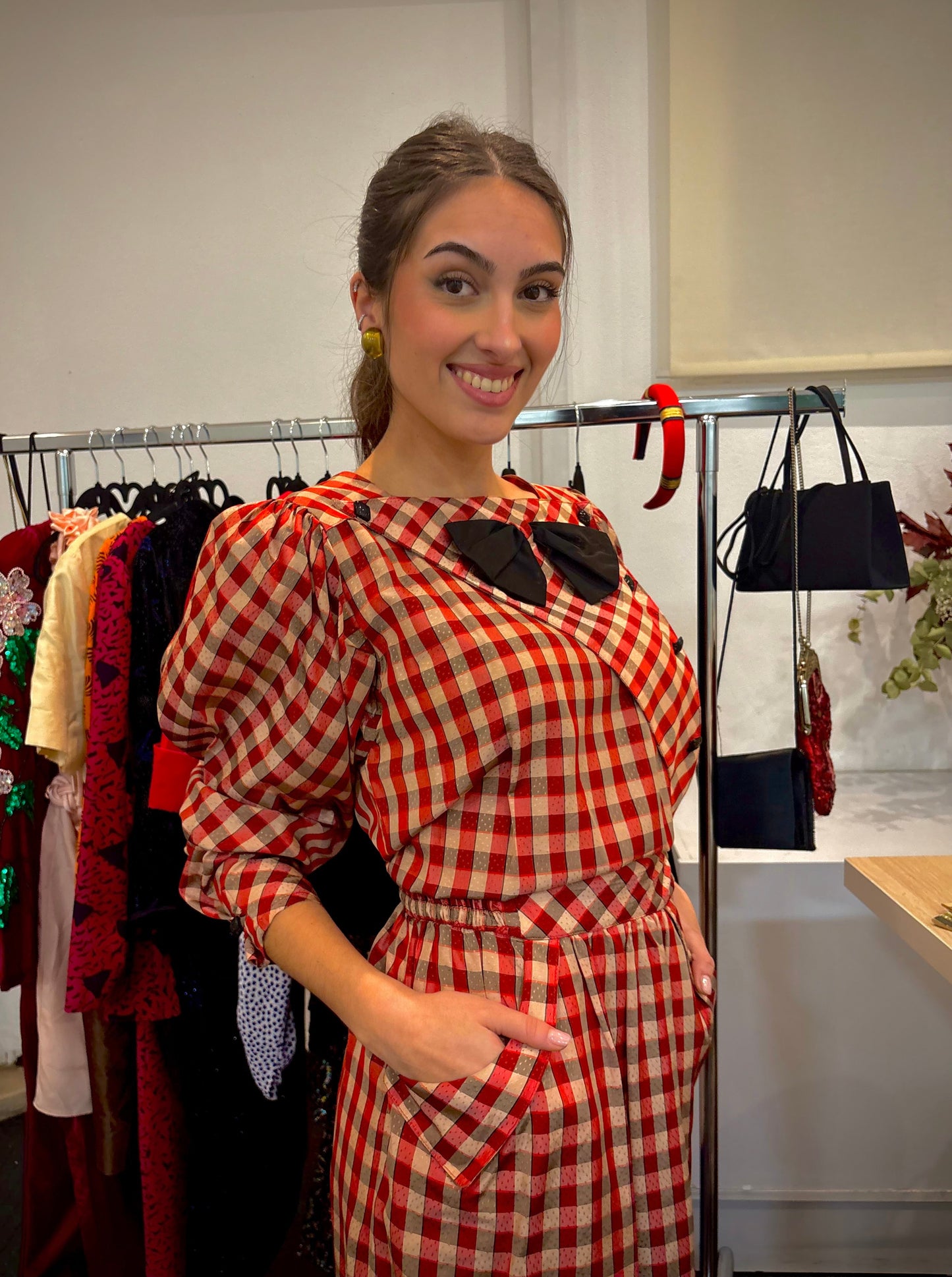 70s plaid dress