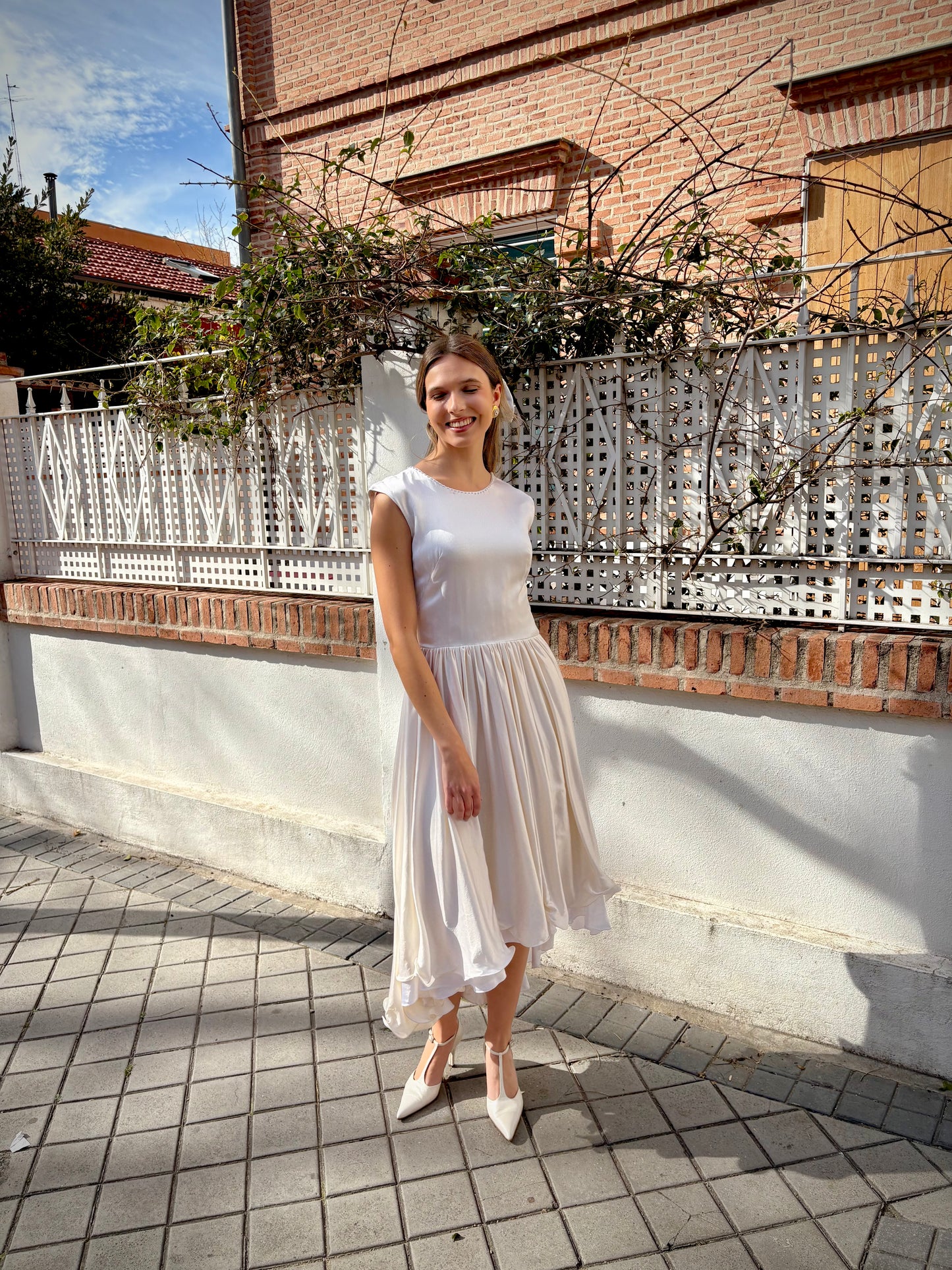 Vestido de novia vintage con vuelo