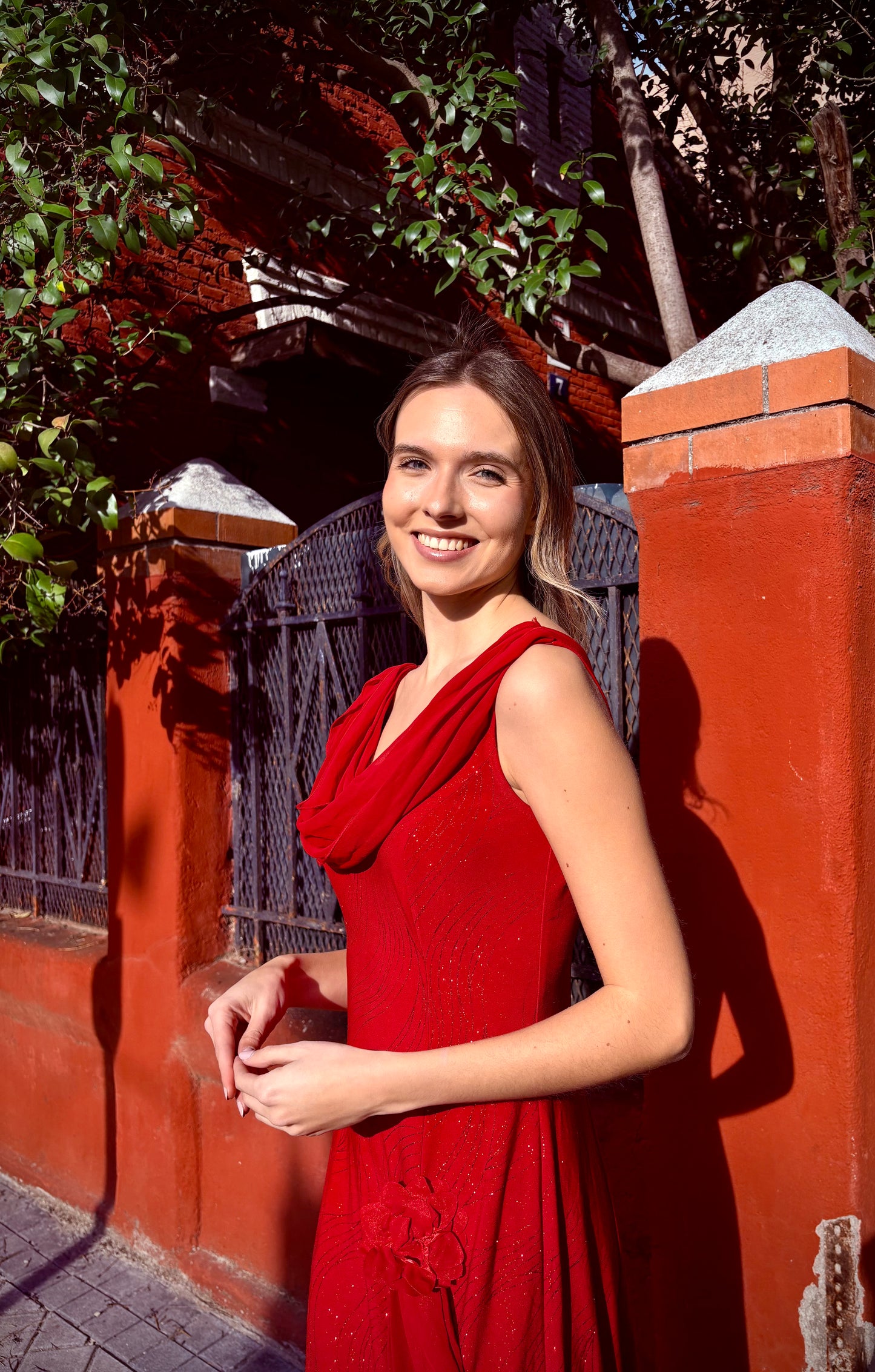 Vestido de fiesta Vintage Rojo Brillante