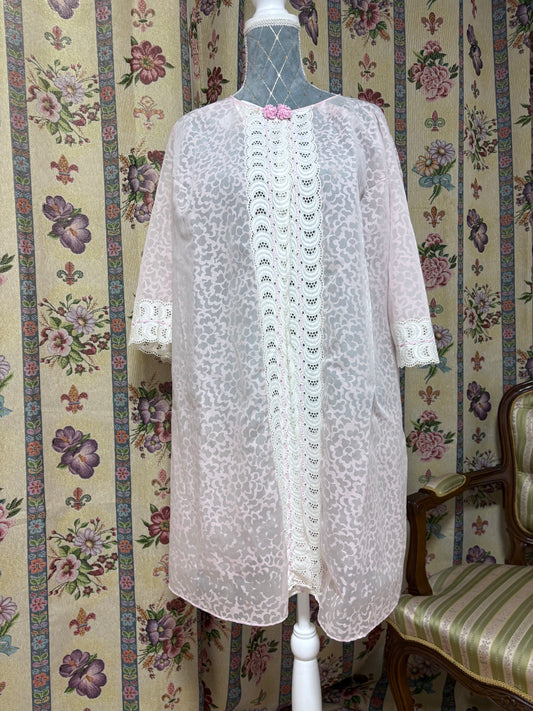 Bata vintage rosa pastel años 60 