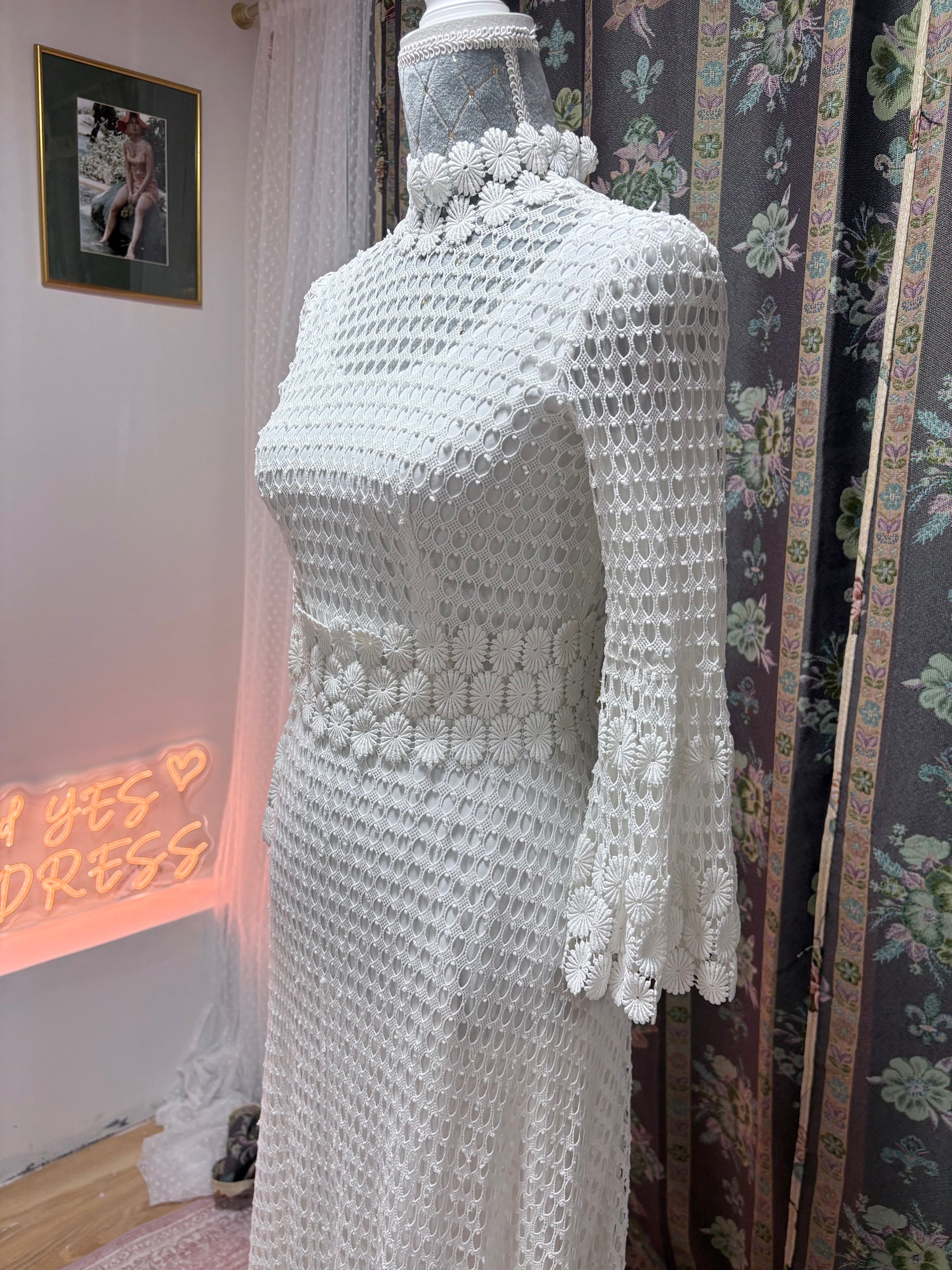 Vestido novia vintage crochet 
