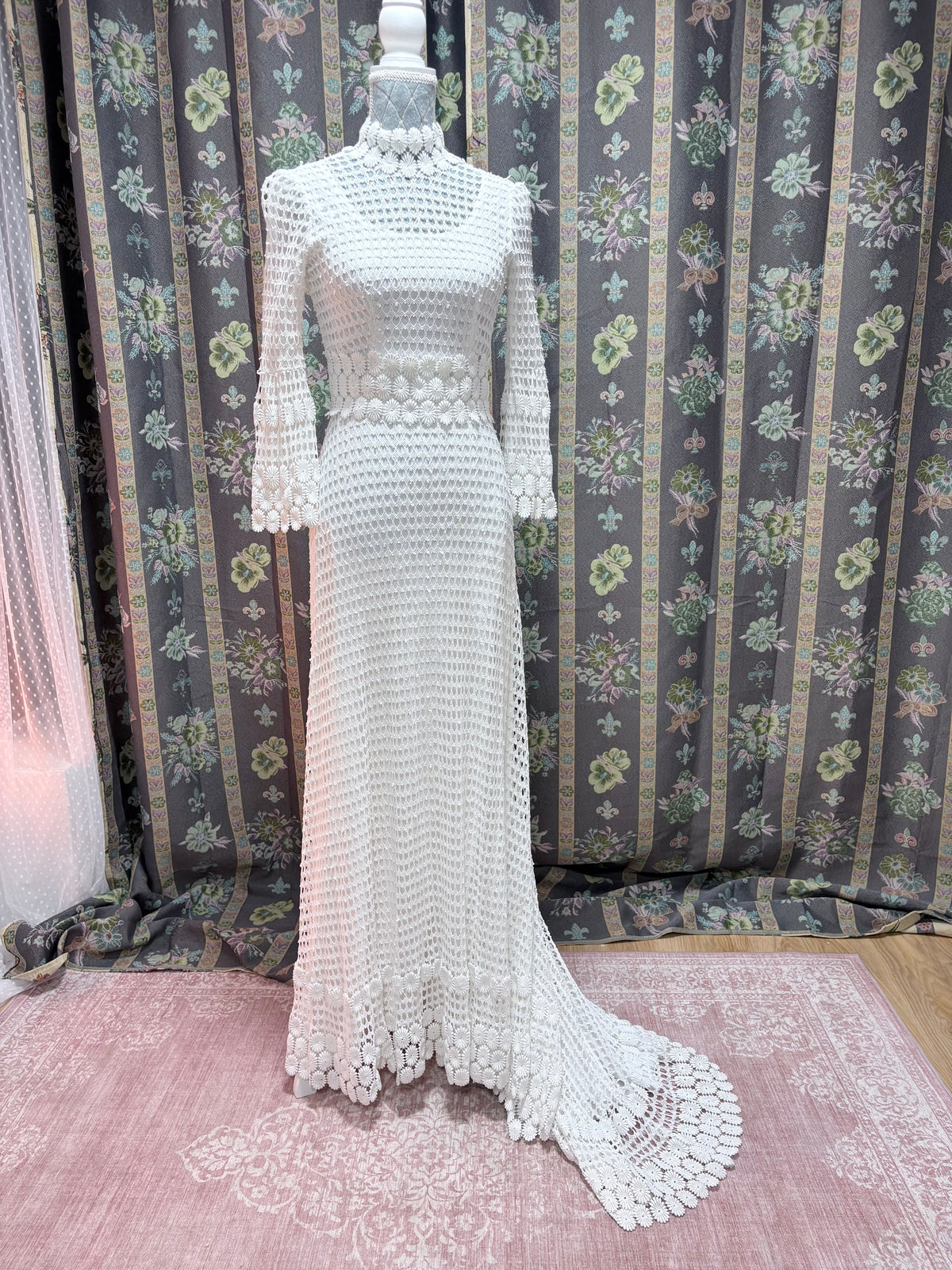 Vestido novia vintage crochet 