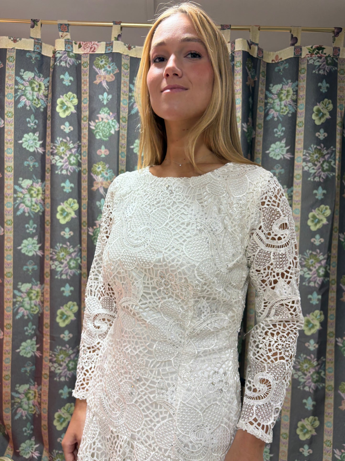 Vestido vintage años 90 encaje guipur 