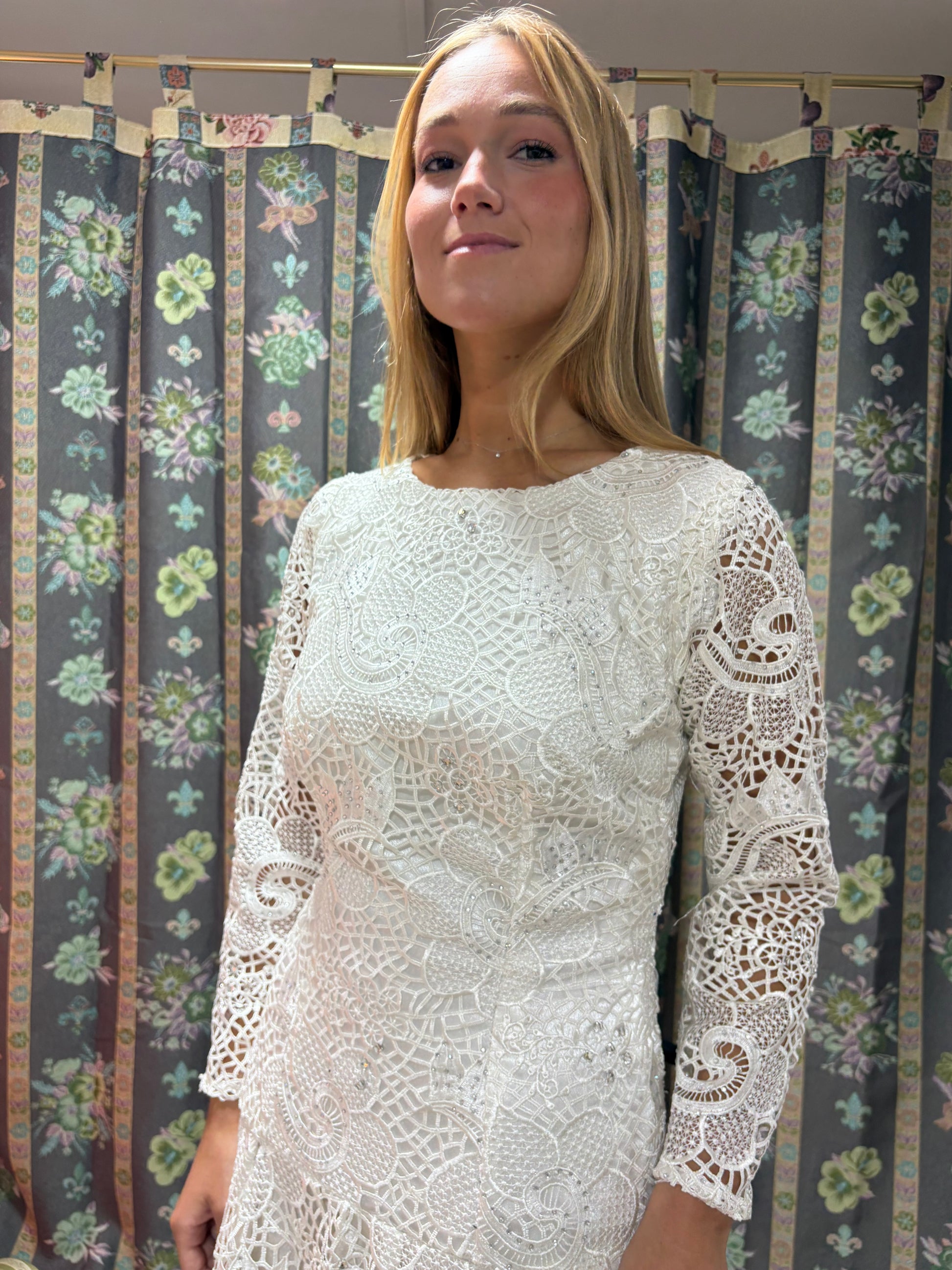Vestido vintage años 90 encaje guipur 