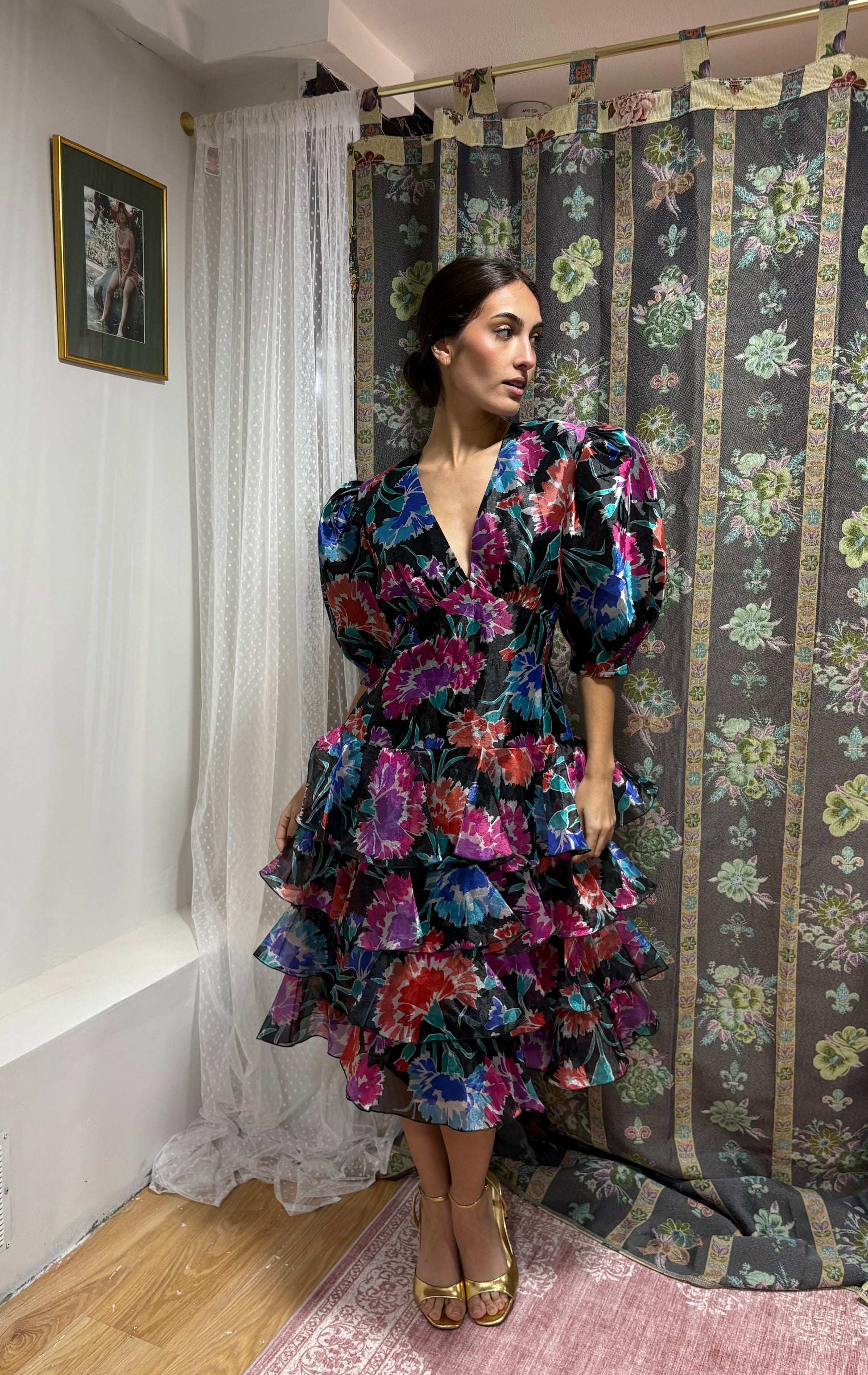 Vestido vintage flores 