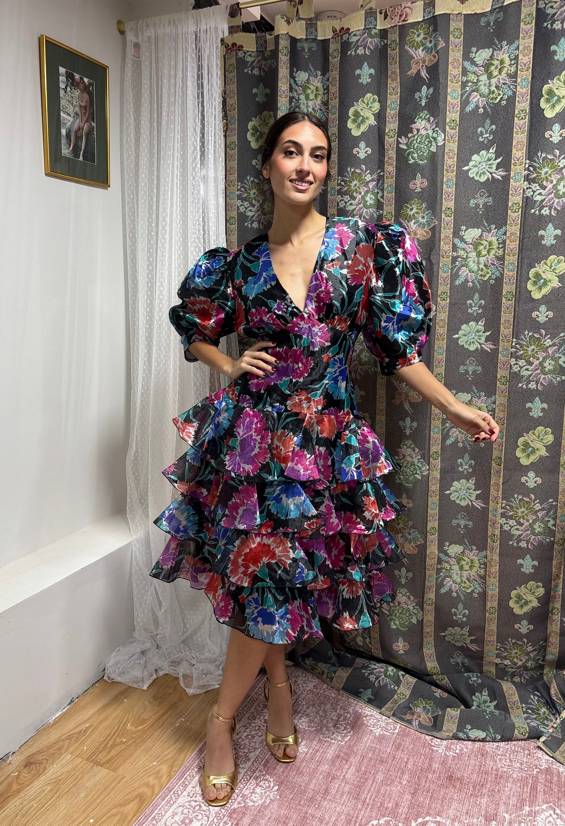 Vestido vintage flores 