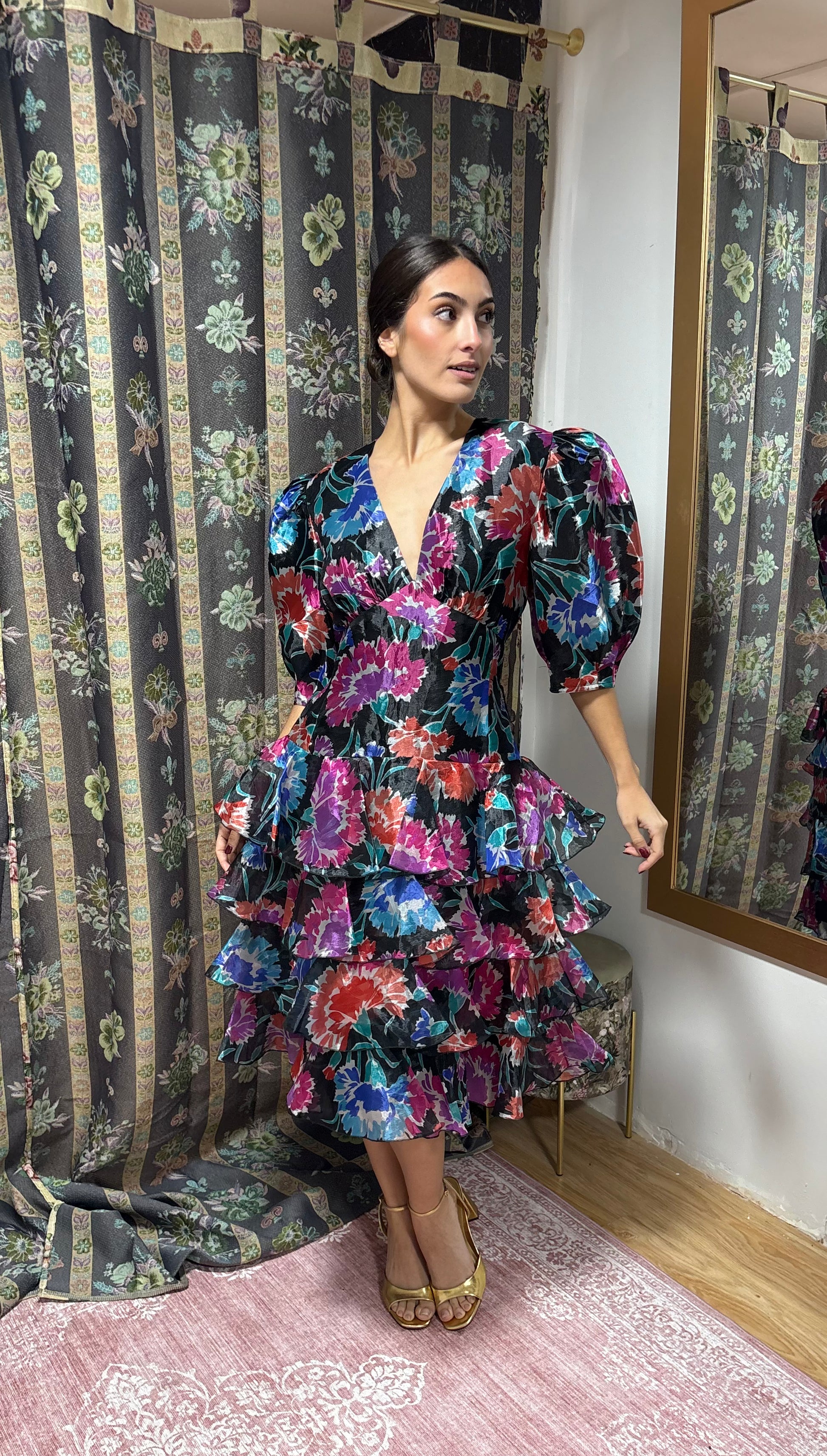 Vestido vintage flores 