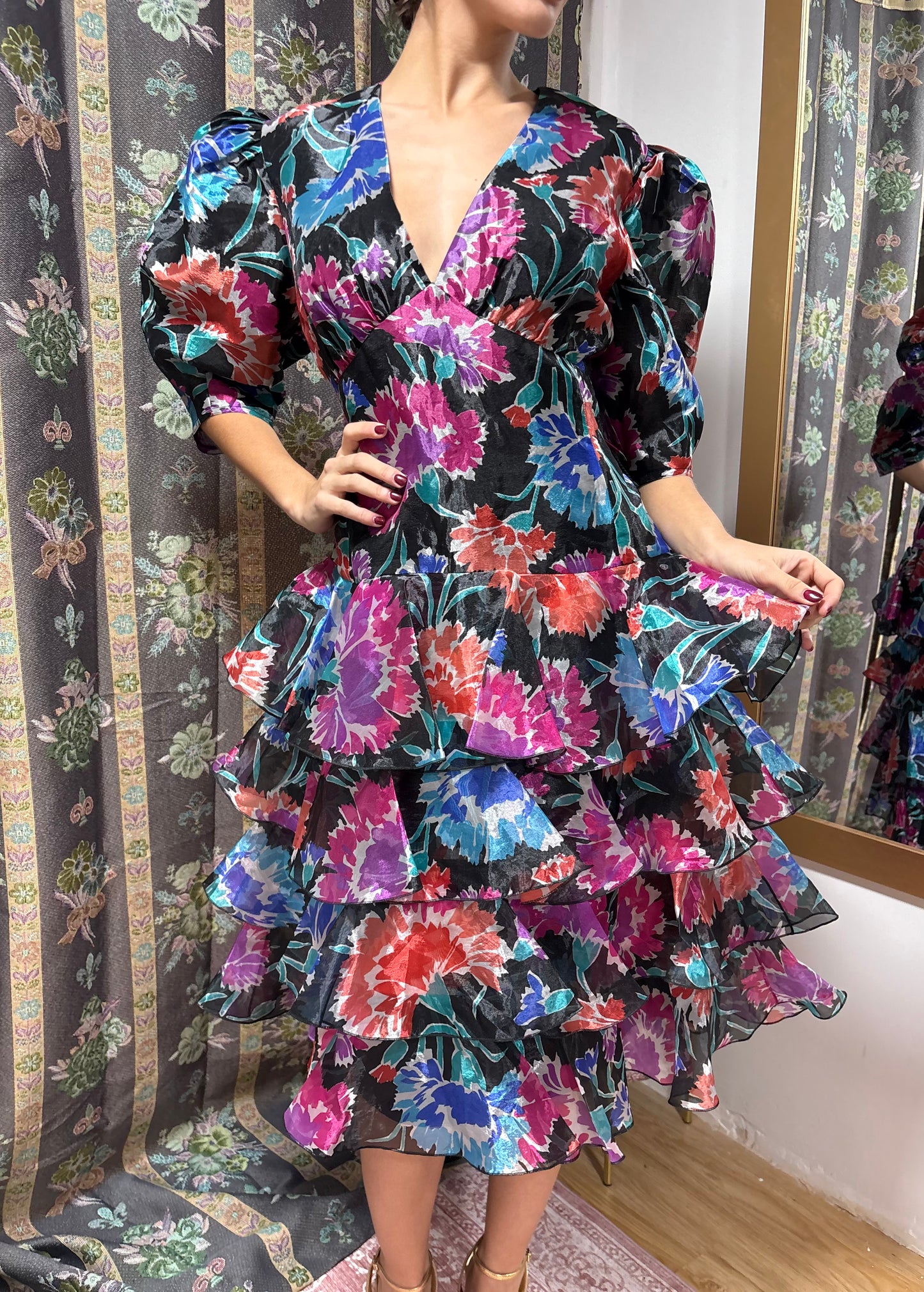 Vestido vintage flores 