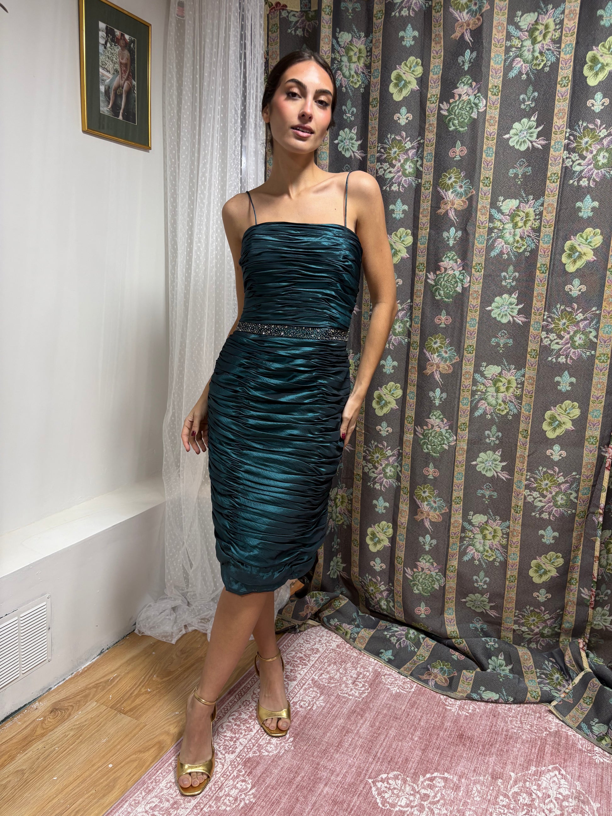 Vestido vintage verde fiesta