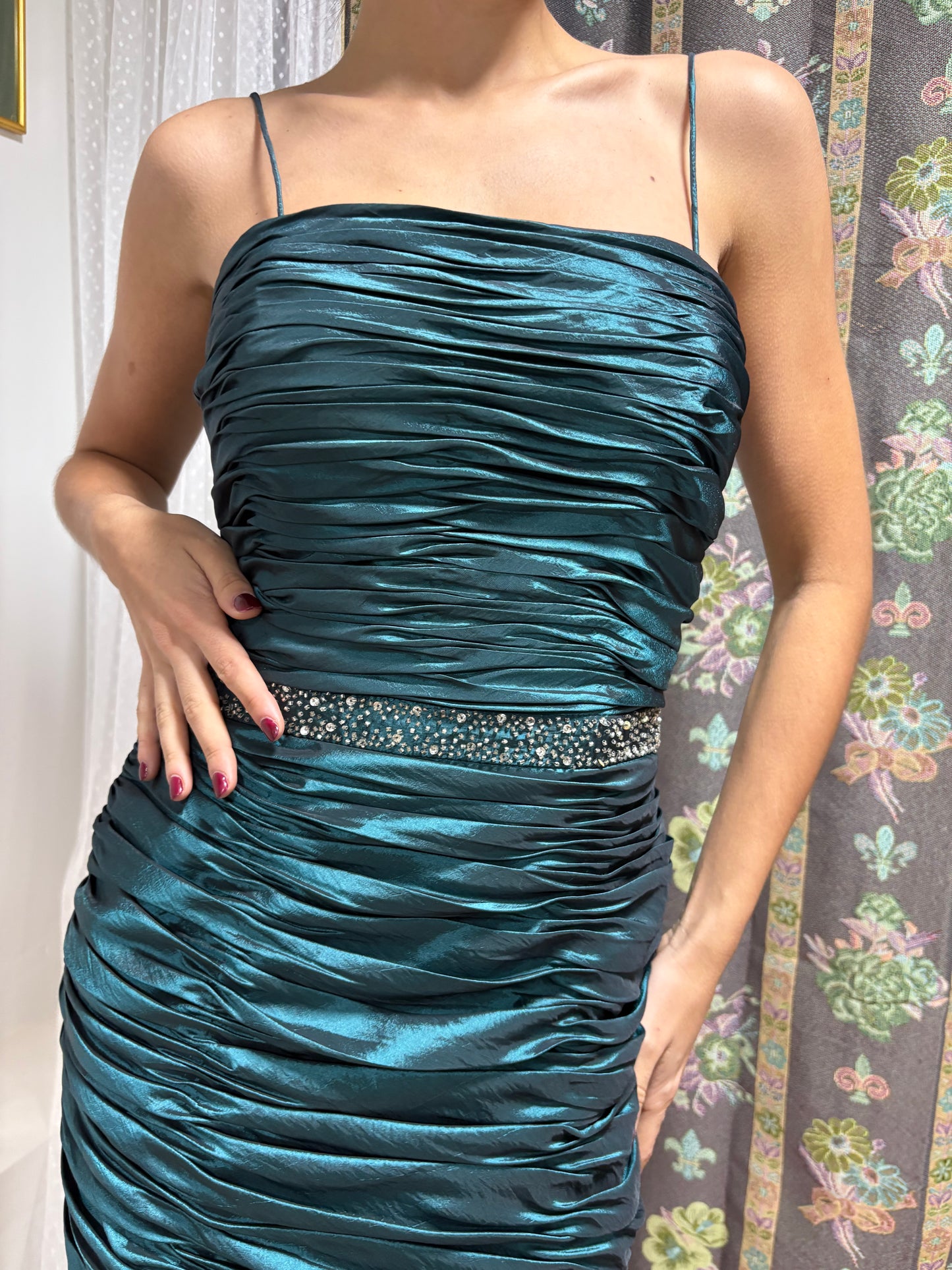 Vestido vintage verde fiesta