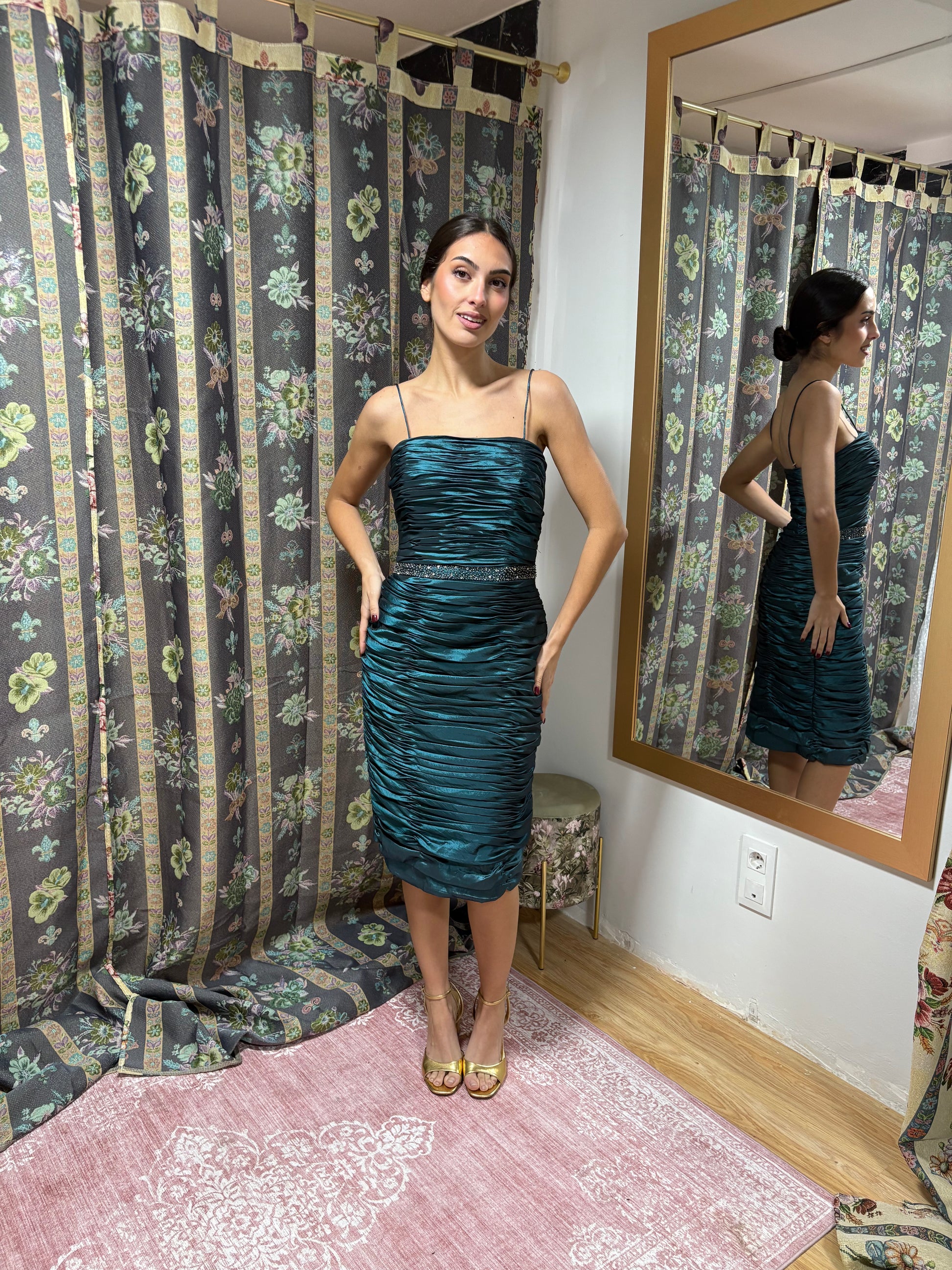 Vestido vintage verde fiesta