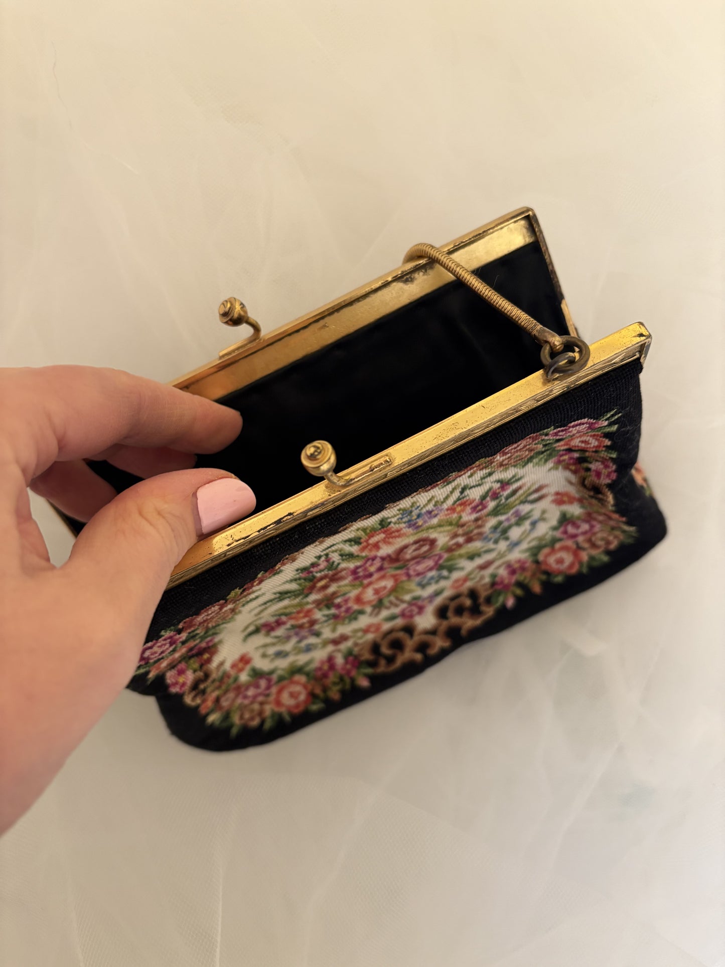 Bolso vintage de punto petit point
