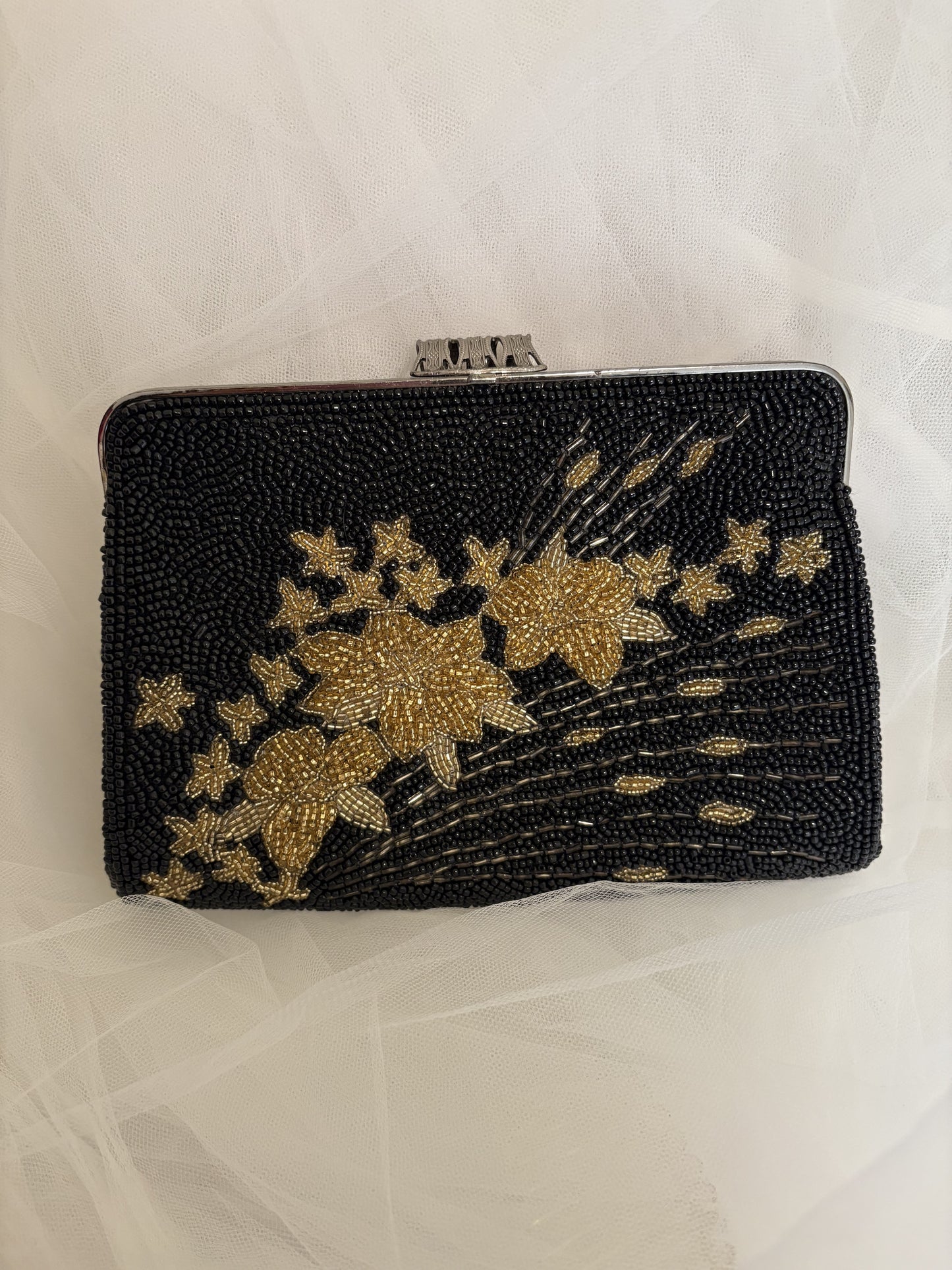 Bolso negro vintage abalorios