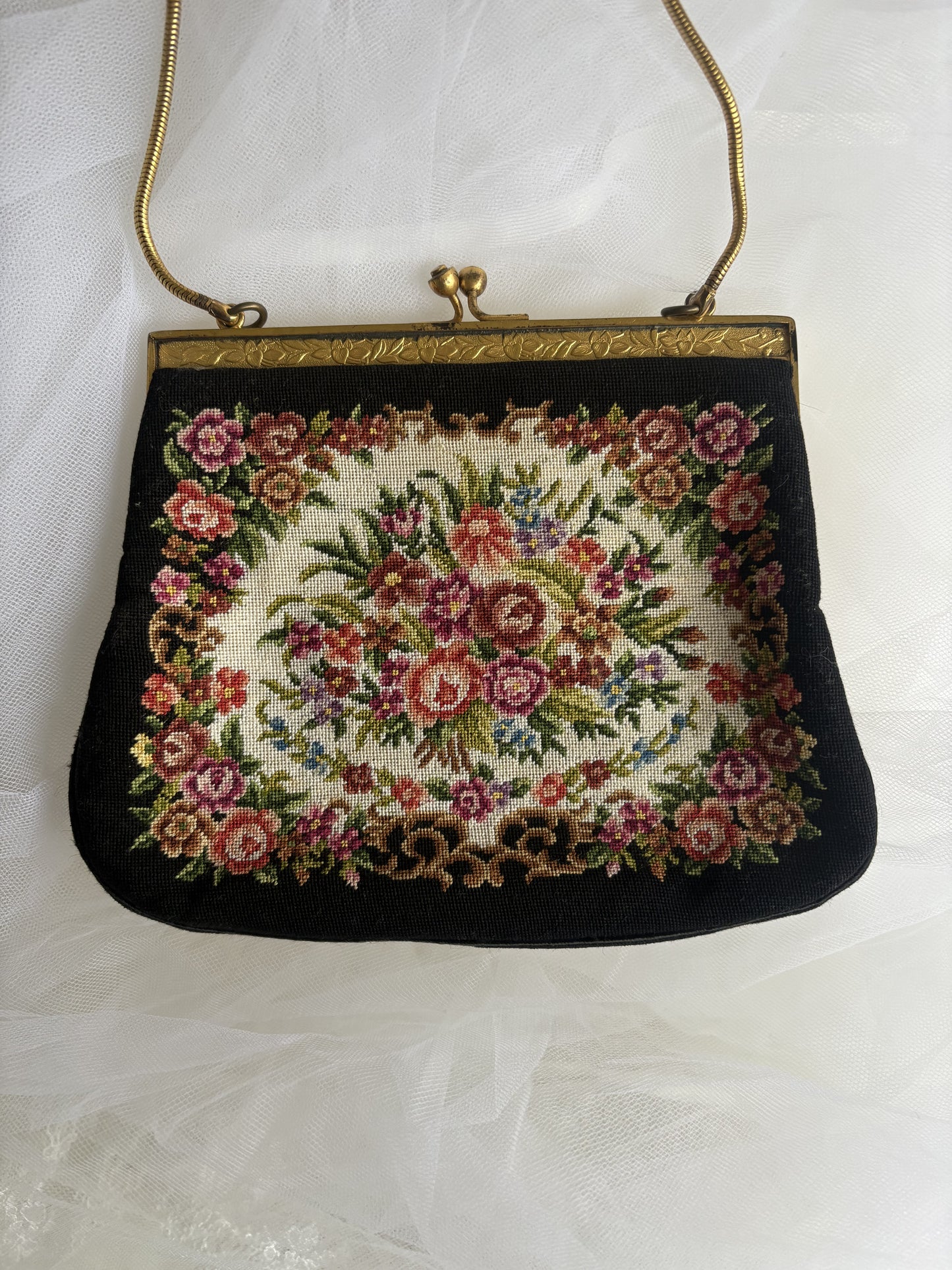Bolso vintage de punto petit point