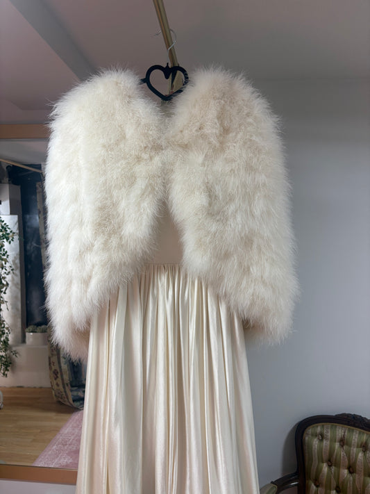 estola vintage plumas