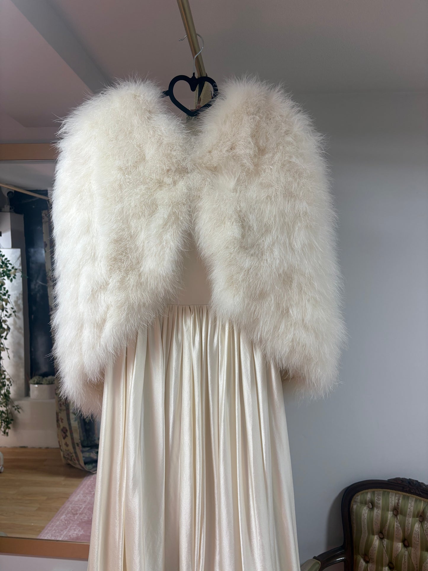 estola vintage plumas