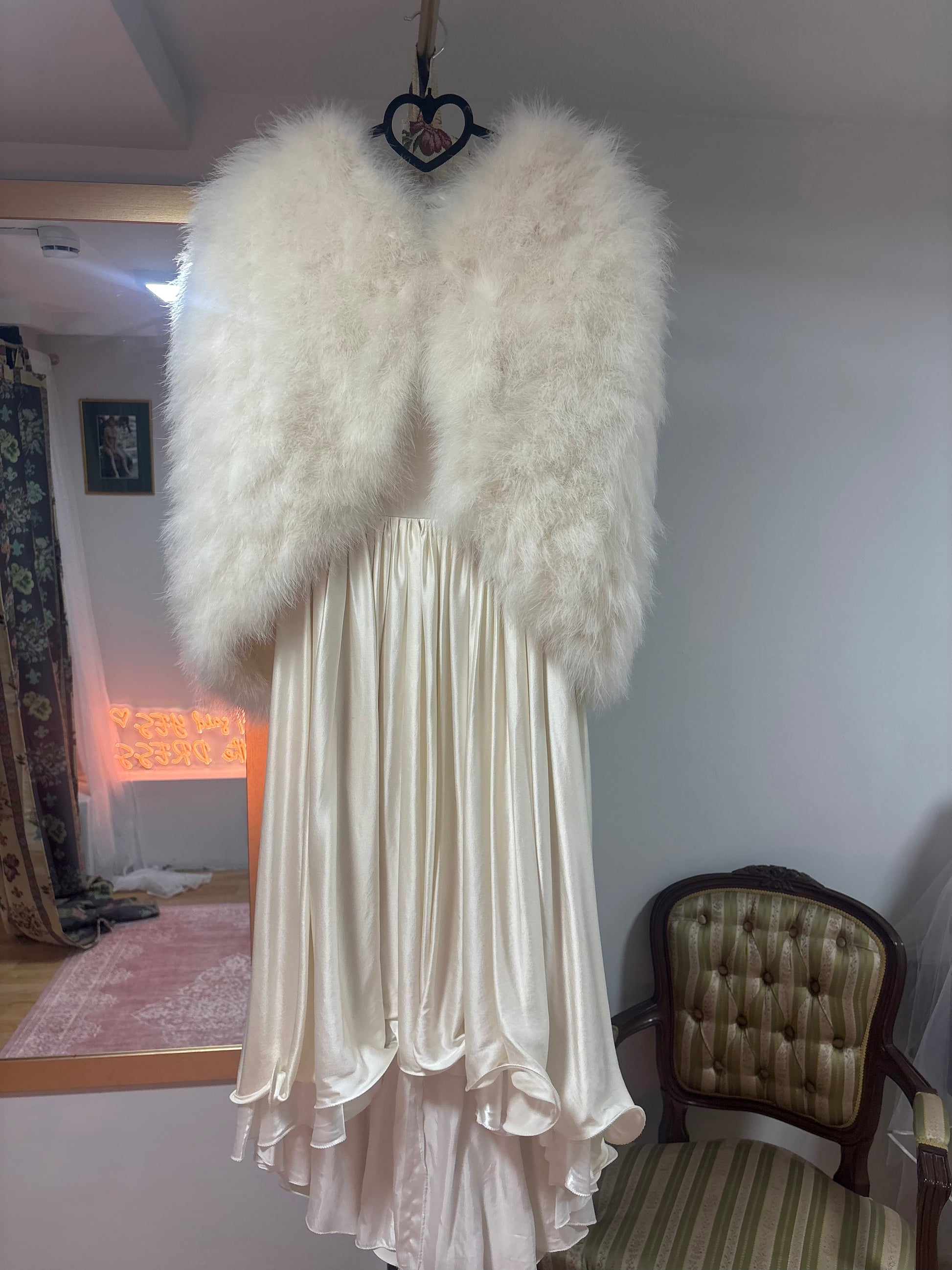 estola vintage plumas