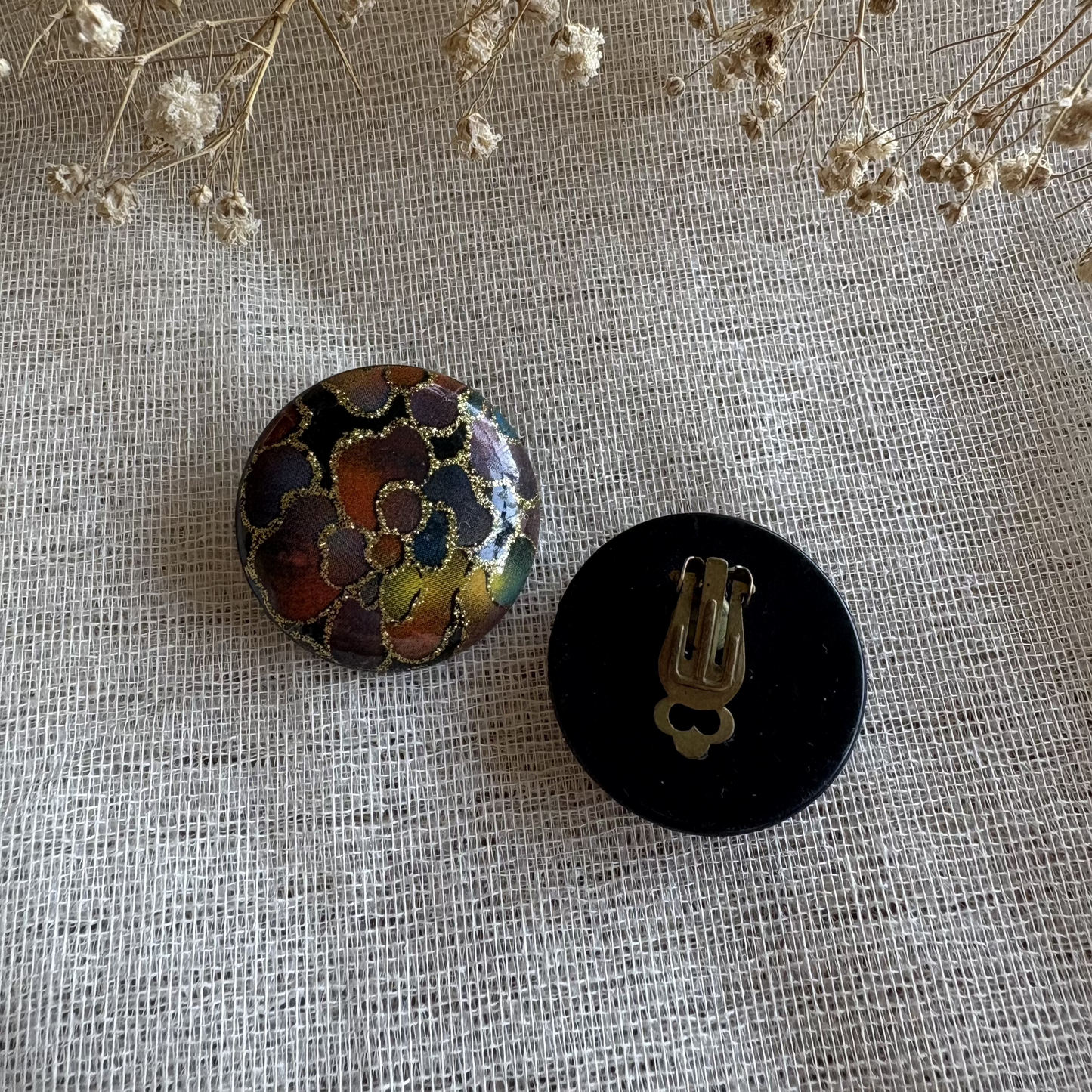 Pendientes vintage flores años 80