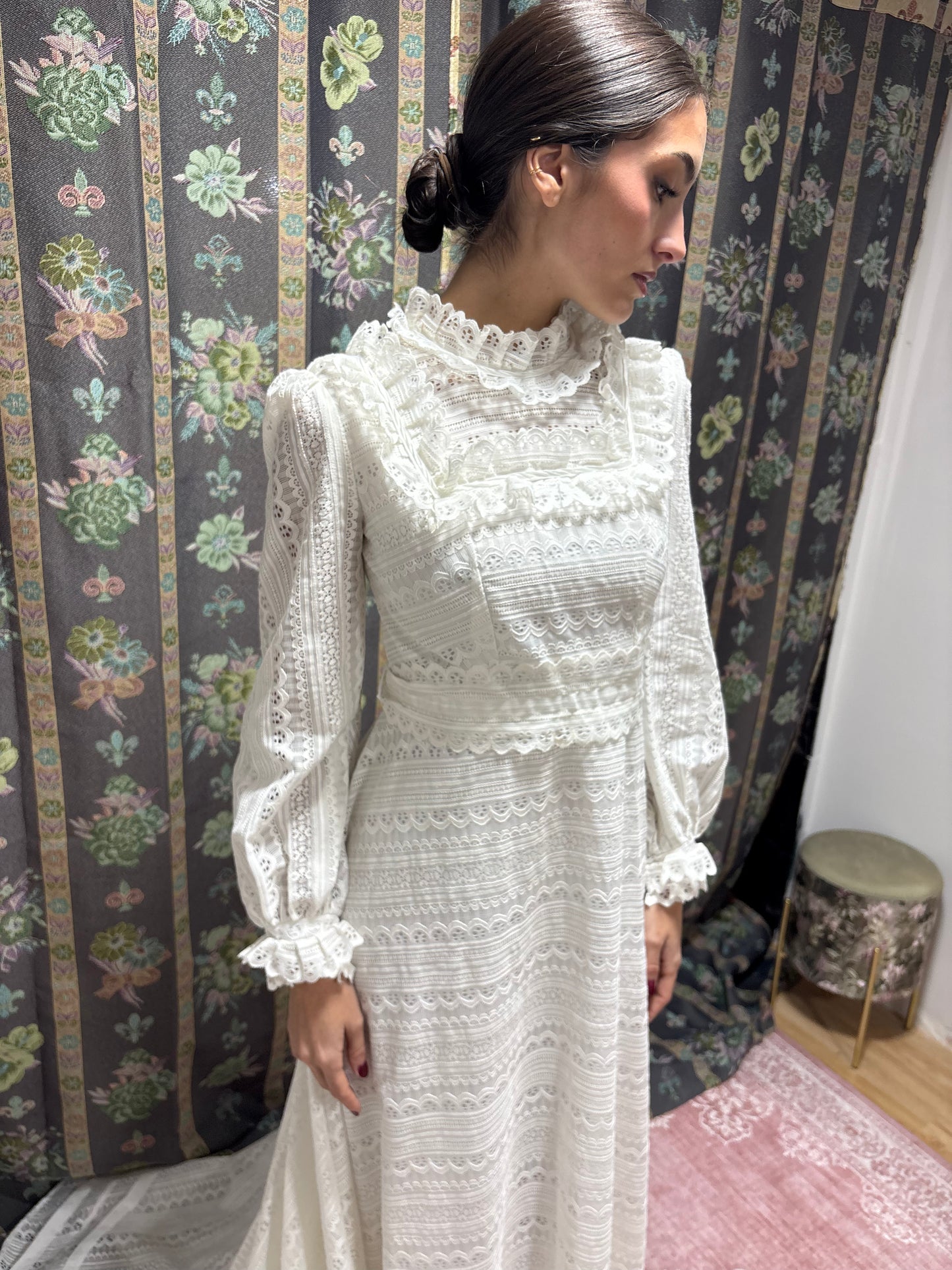 vestido novia vintage calados y bordados 