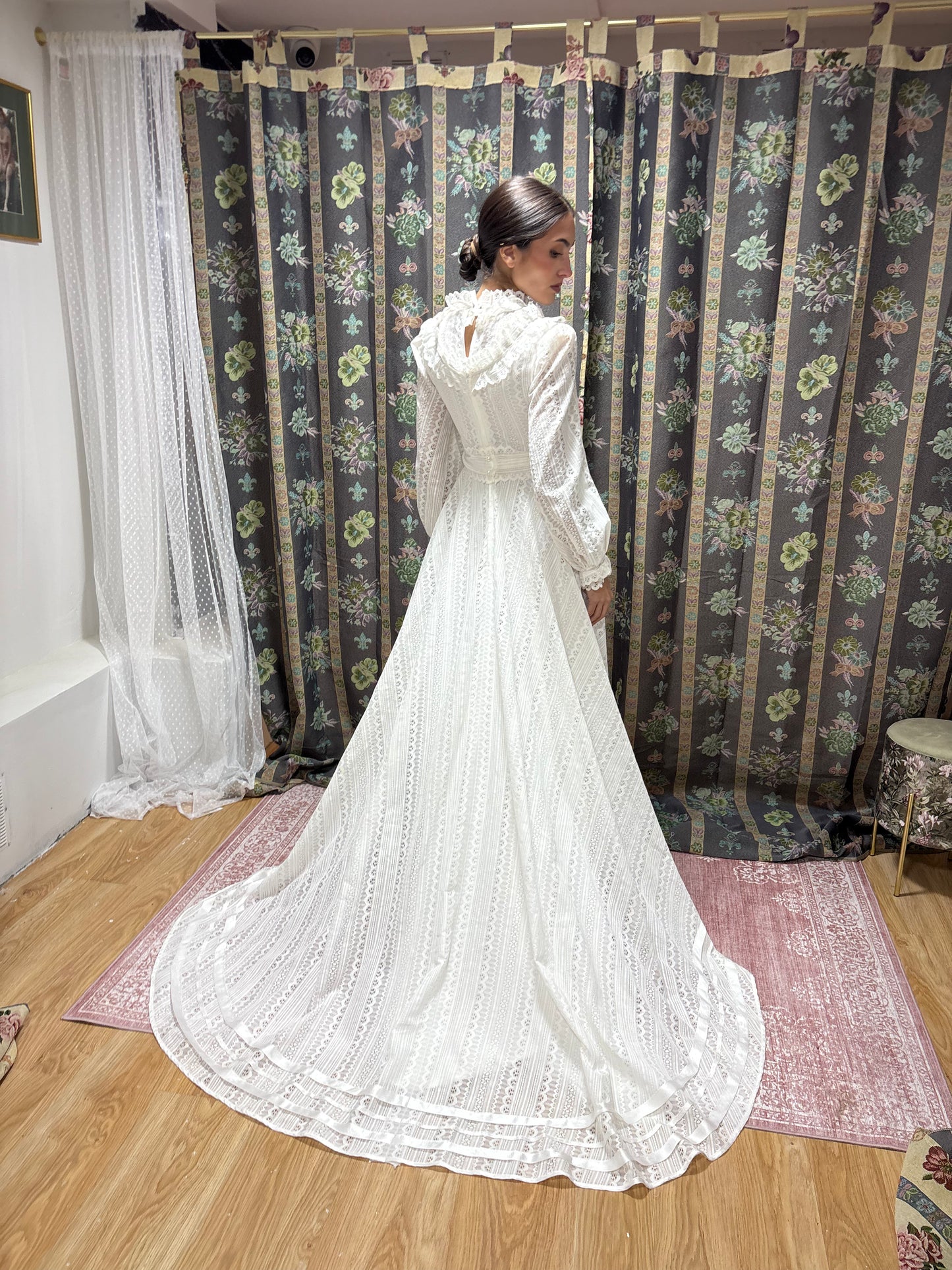 vestido novia vintage calados y bordados 