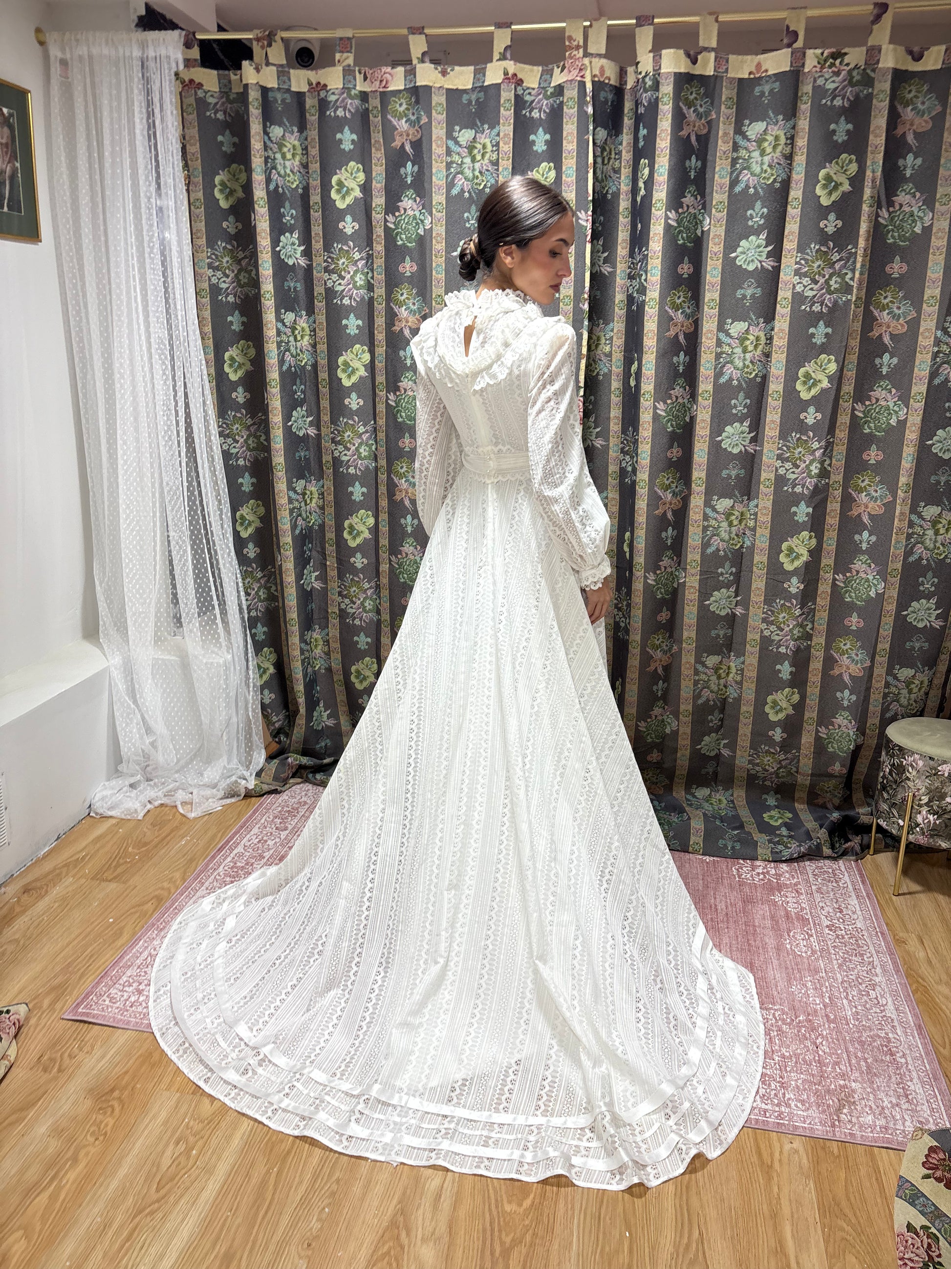 vestido novia vintage calados y bordados 