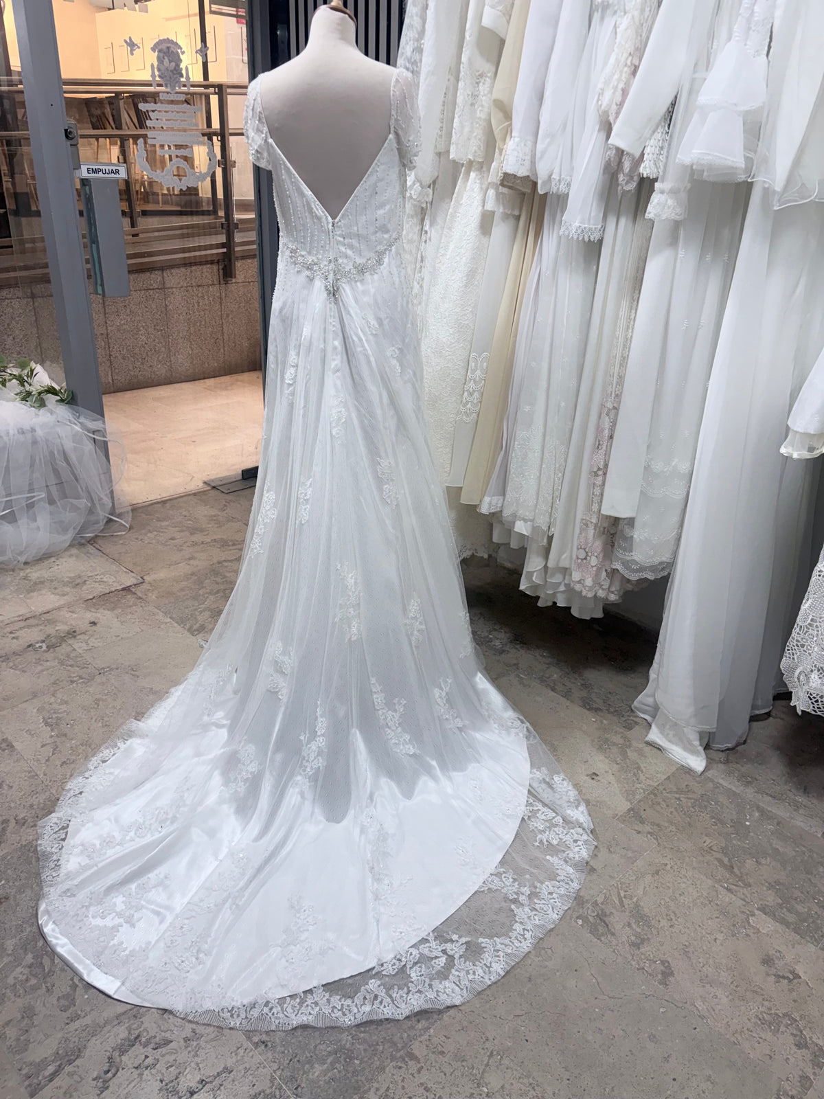 vestido novia vintage encaje y pedreria