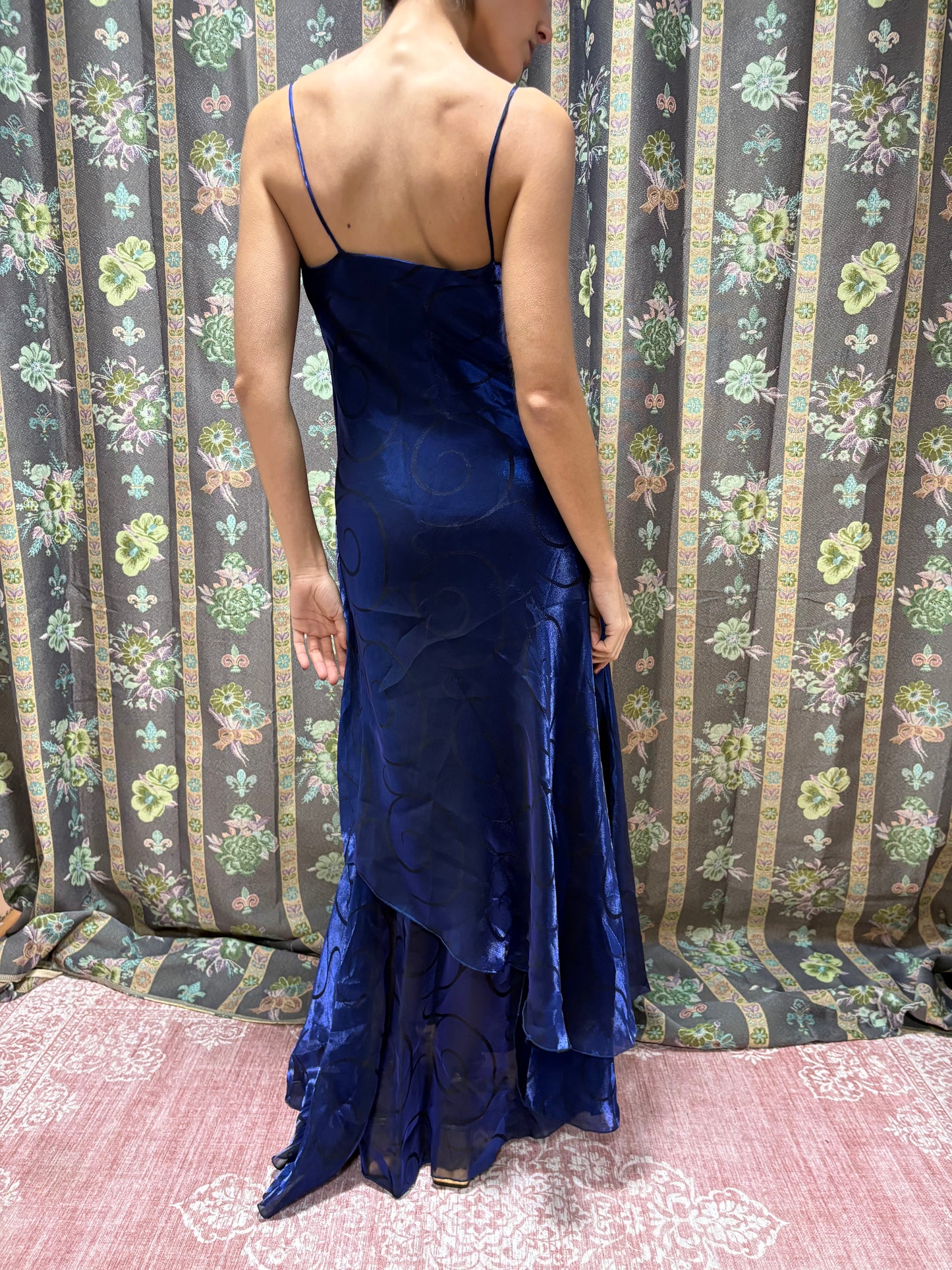 vestido vintage azul noche 