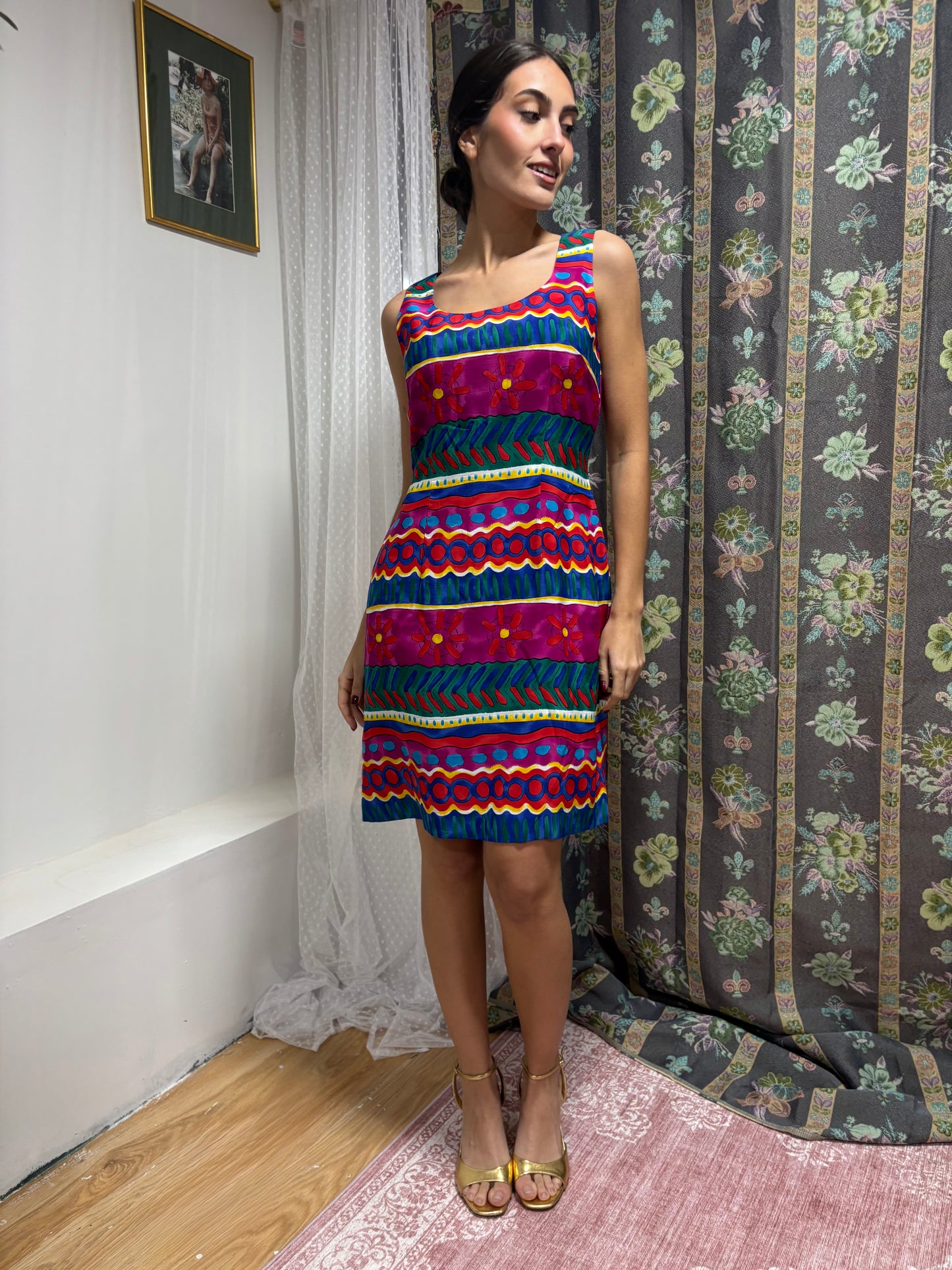 vestido vintage estampado