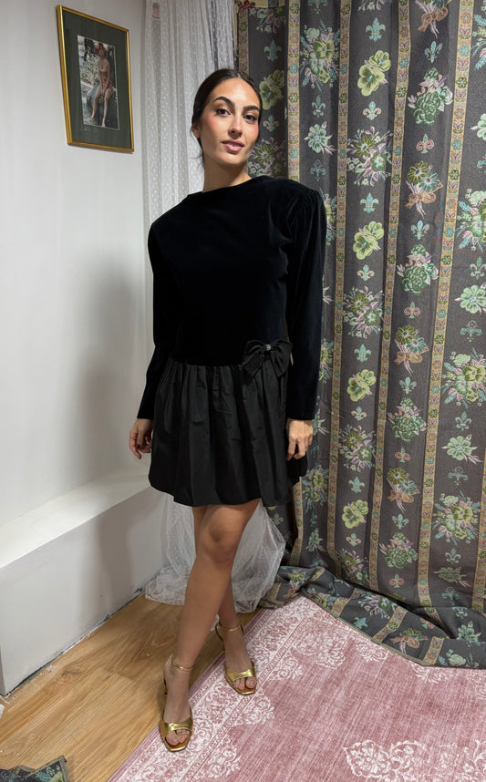 vestido vintage terciopelo negro 