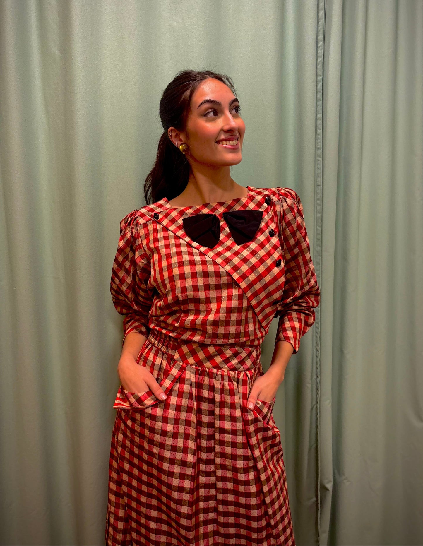 70s plaid dress