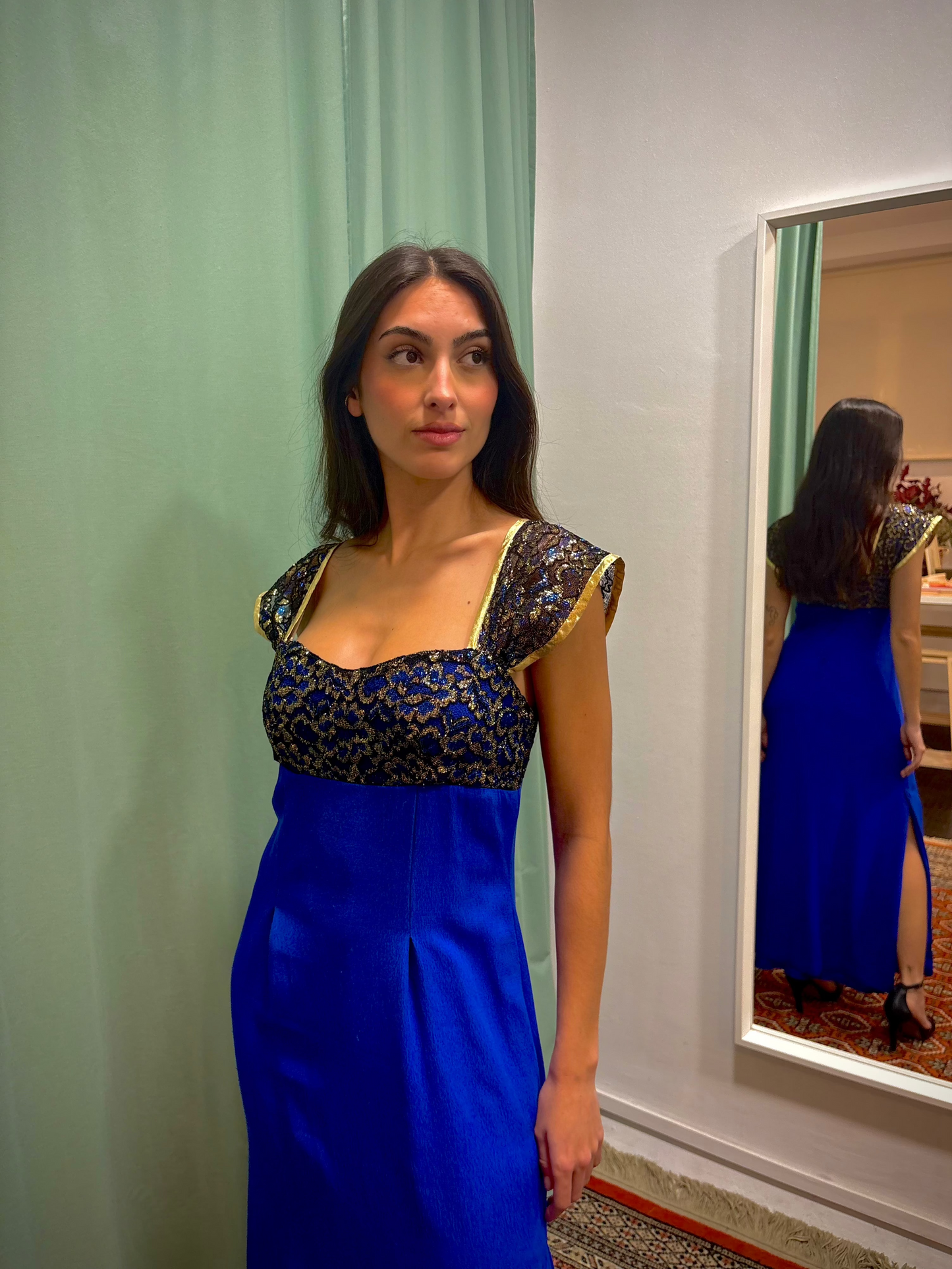 Cobalt blue dress from the 80s