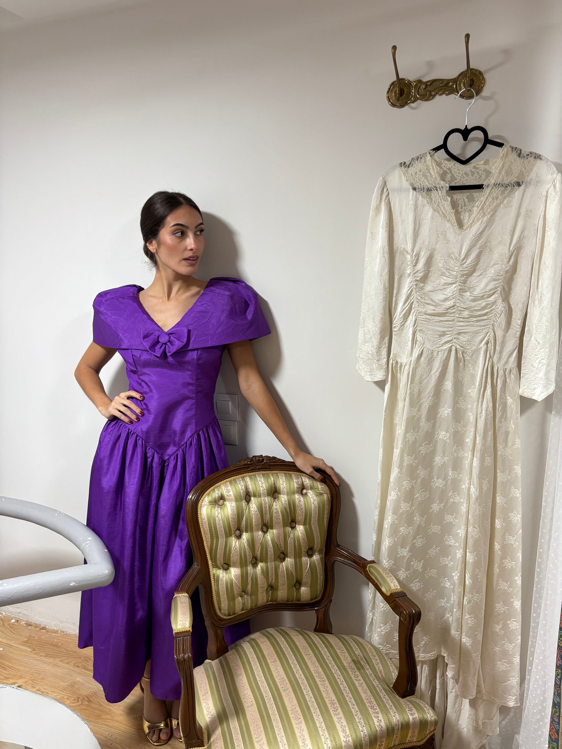 vestido vintage escote bardot